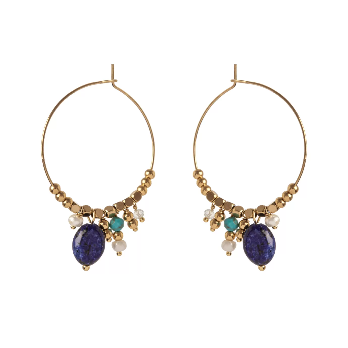 Boucles d'oreille cerclées élégantes avec pendentifs design - Collection Rio originale Perno & Sodini