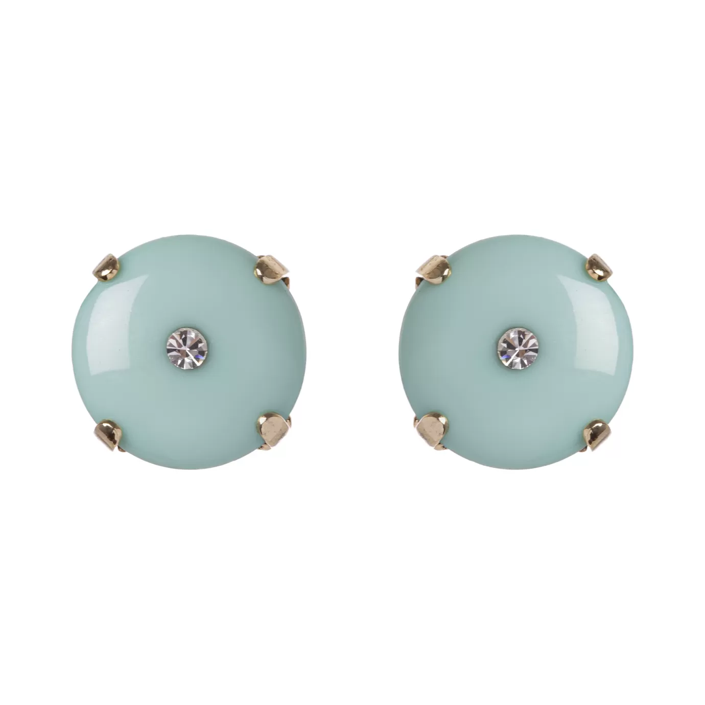 Boucles d'oreilles percées Sodini - Clou d'oreille disque élégant avec motifs strass étincelants - Collection Essence