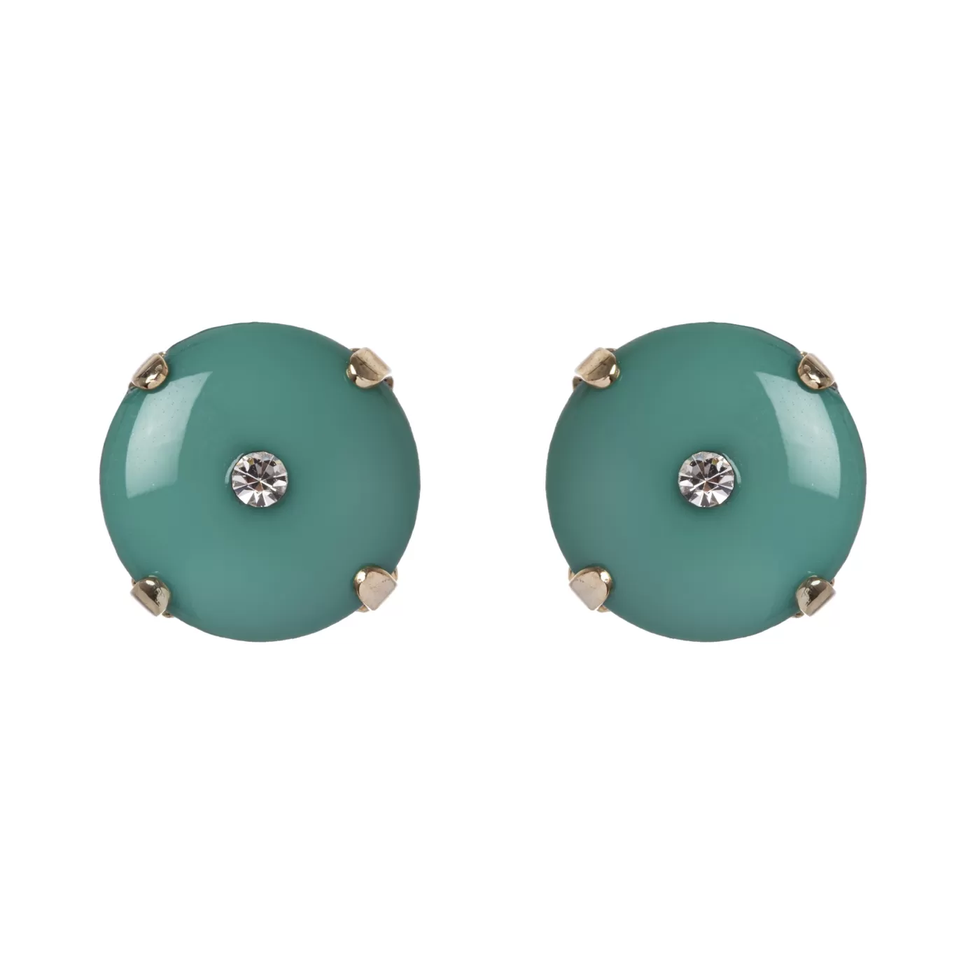 Boucles d'oreilles percées Sodini - Clou d'oreille disque élégant avec motifs strass étincelants - Collection Essence