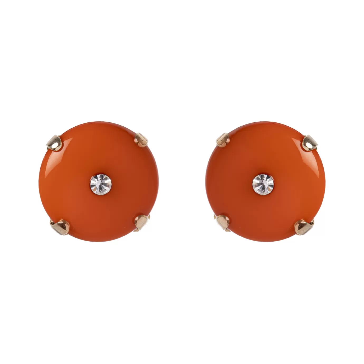 Boucles d'oreilles percées Sodini - Clou d'oreille disque élégant avec motifs strass étincelants - Collection Essence