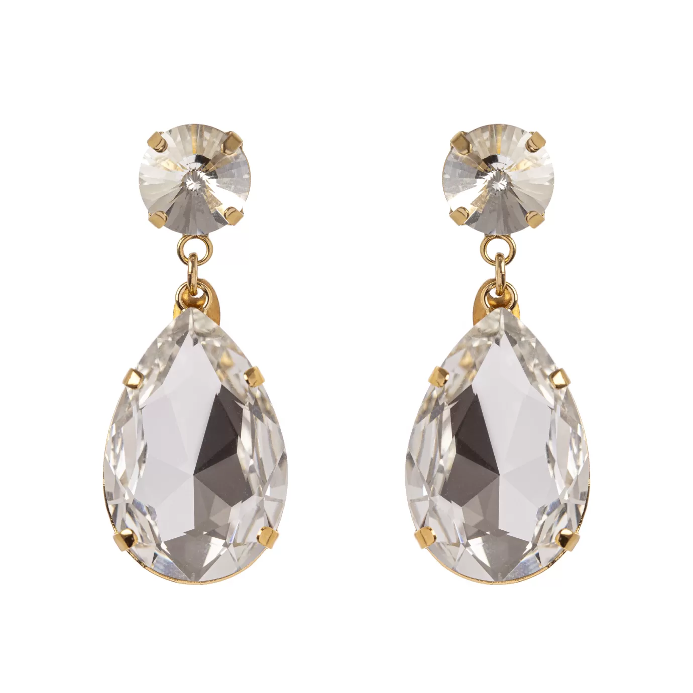 Boucles d'oreilles pendantes Perno Sodini - Design inversé en goutte cristalline élégante