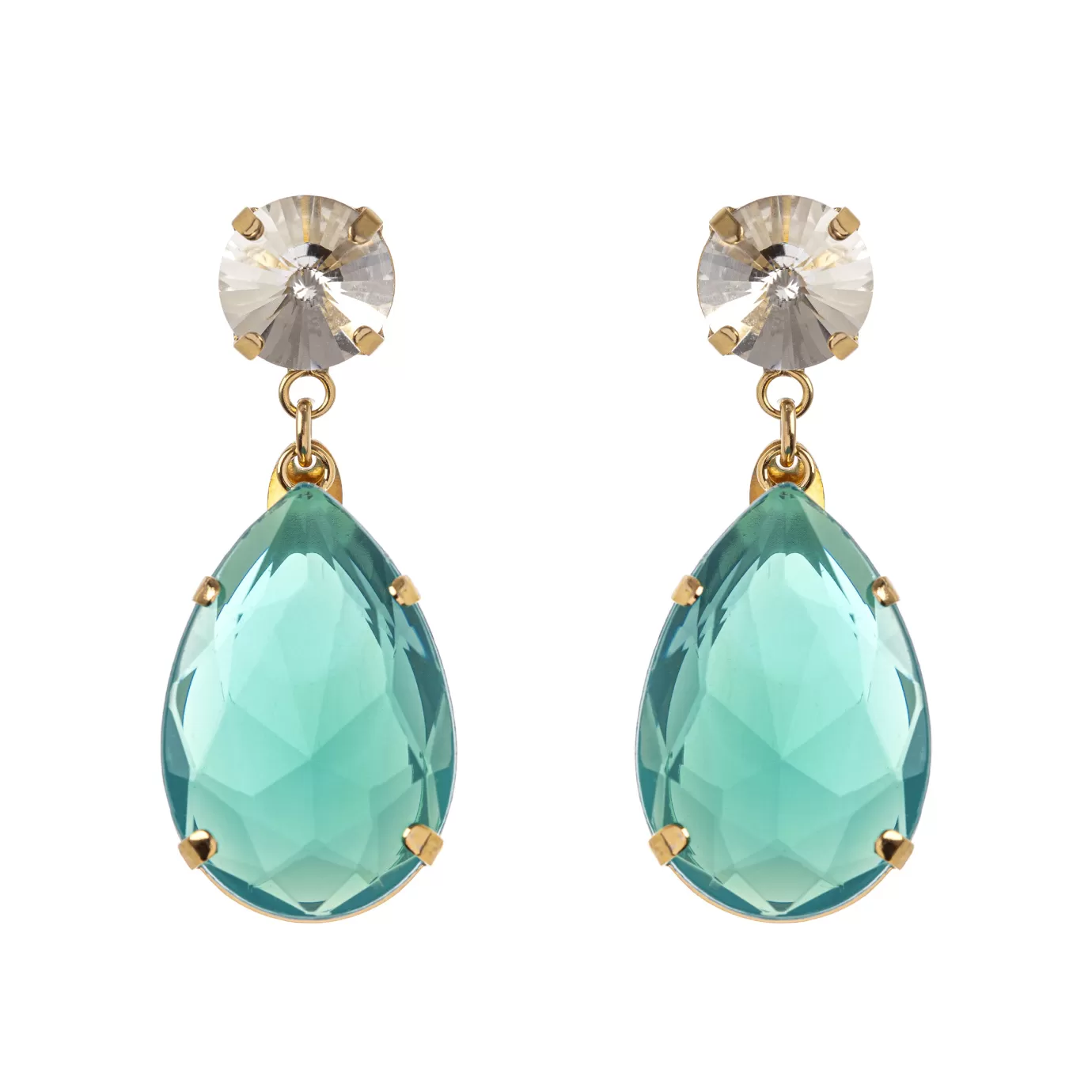 Boucles d'oreilles pendantes Perno Sodini - Design inversé en goutte cristalline élégante