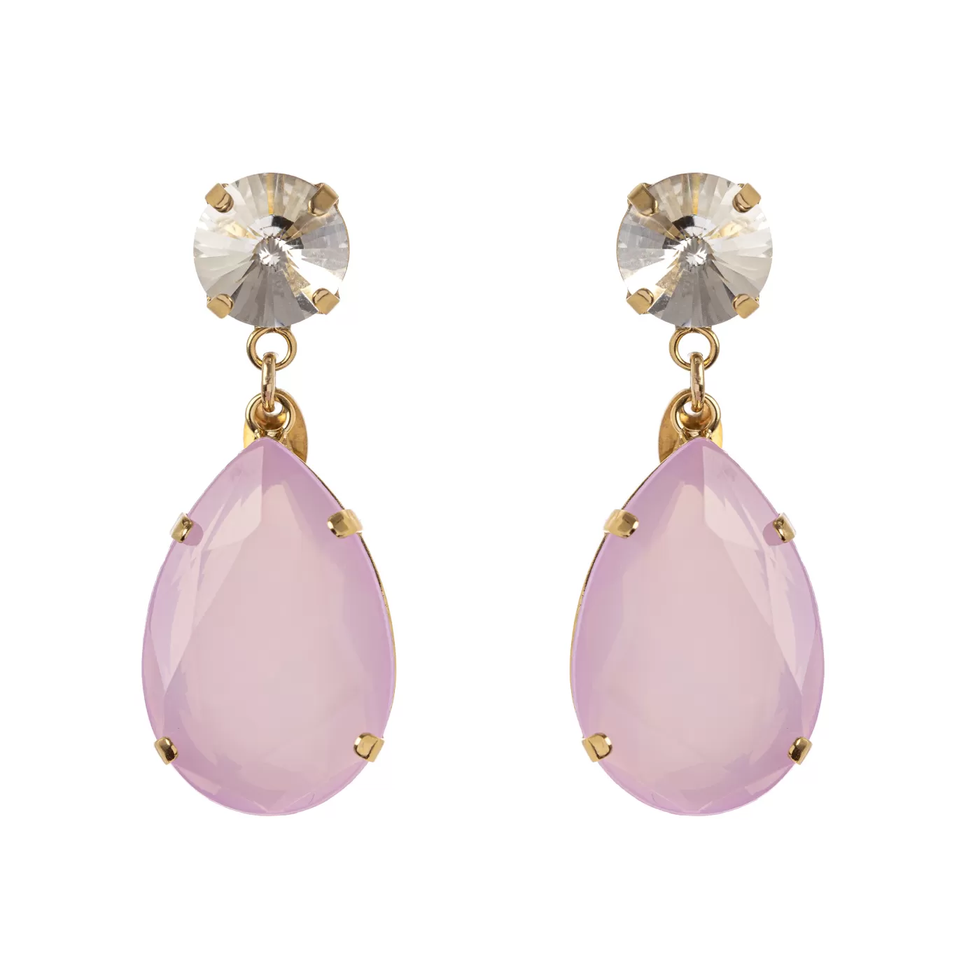 Boucles d'oreilles pendantes Perno Sodini - Design inversé en goutte cristalline élégante