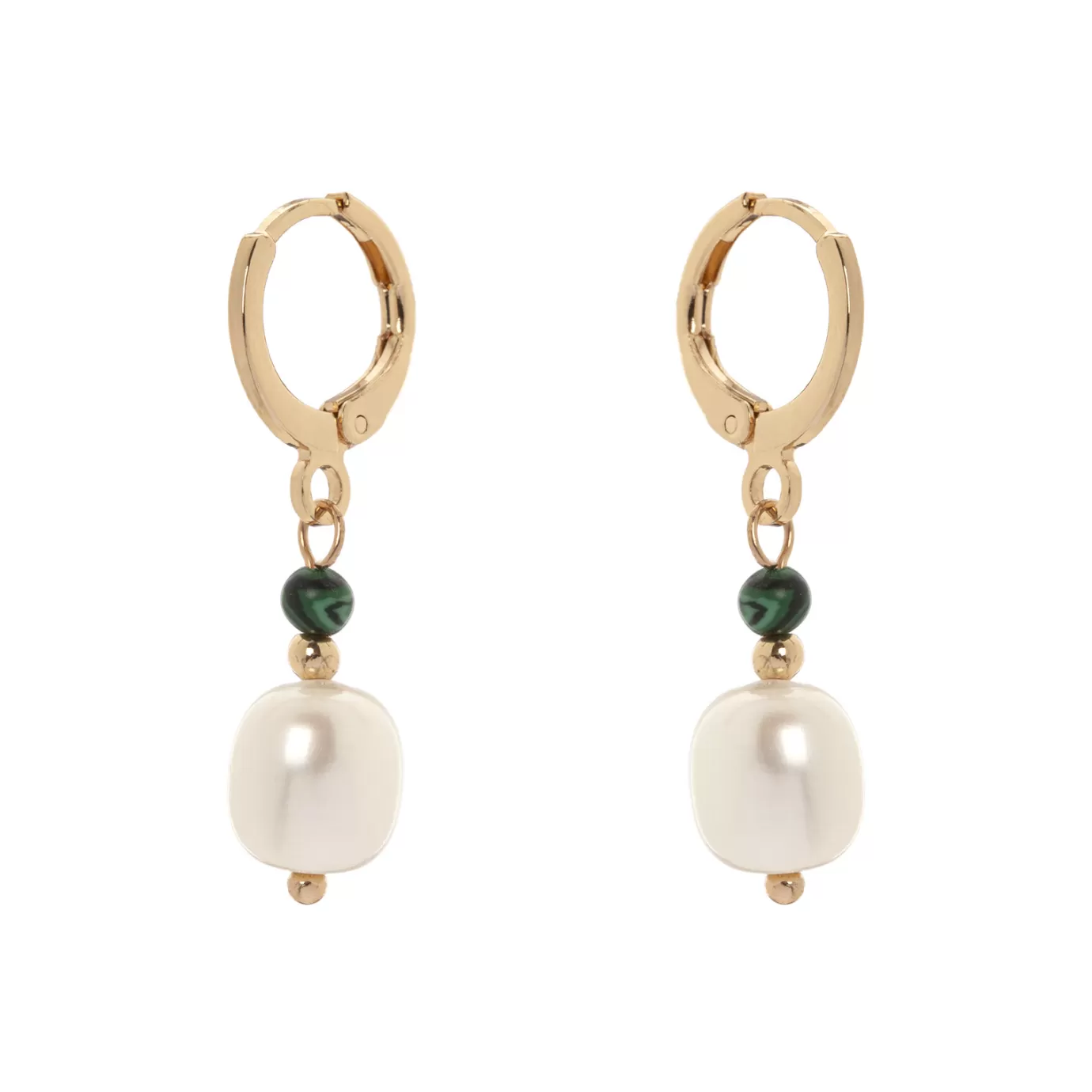 Boucles d'oreilles Sodini - Cercle doré avec perle baroque et inspiration balinaise, création artisanale pour élégance intemporelle