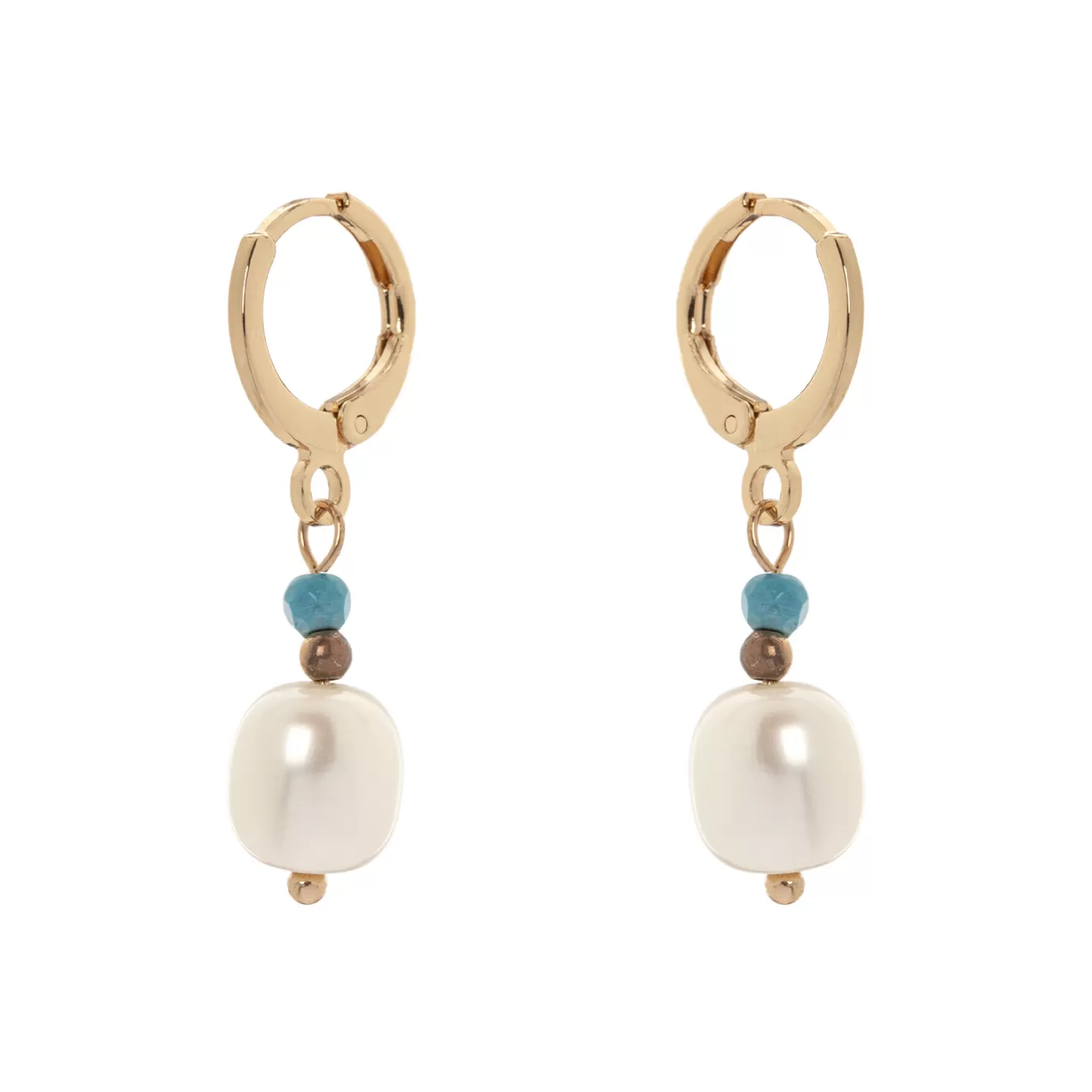Boucles d'oreilles Sodini - Cercle doré avec perle baroque et inspiration balinaise, création artisanale pour élégance intemporelle