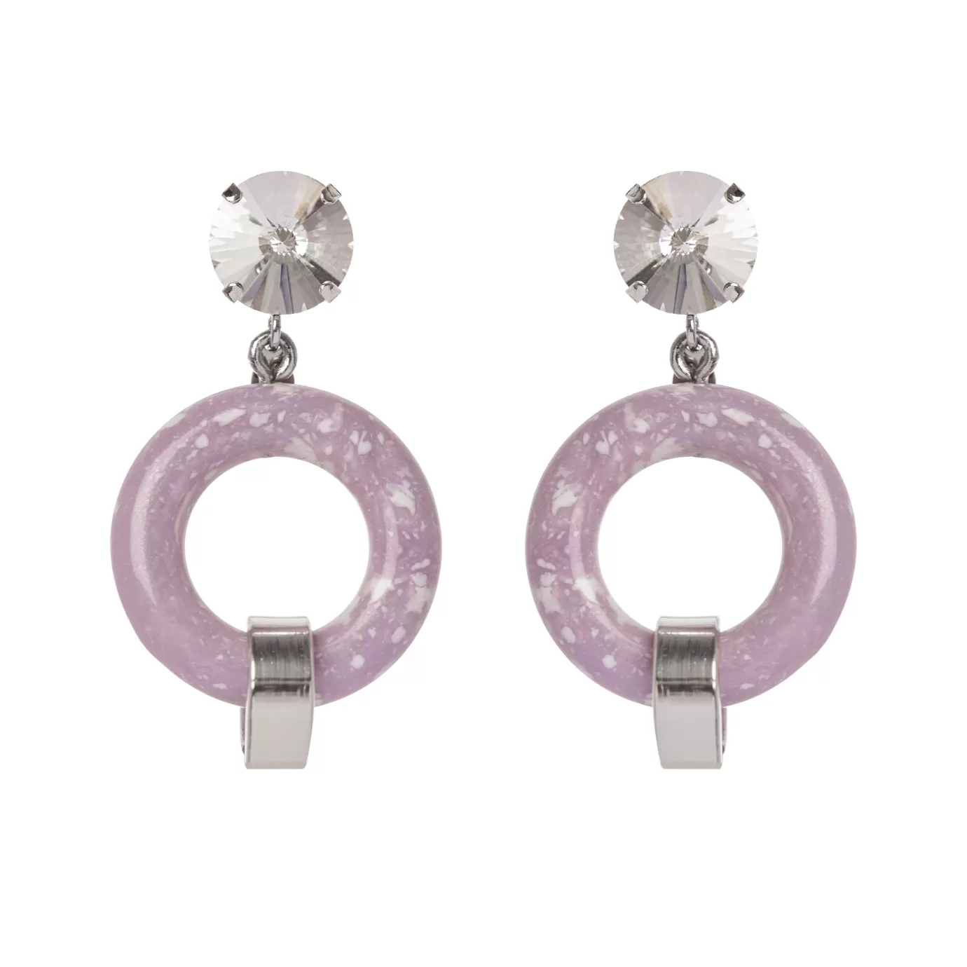Boucles d'oreilles élégantes avec cristal étincelant et serre-tête assorti - Collection Kaamos par Perno-Sodini