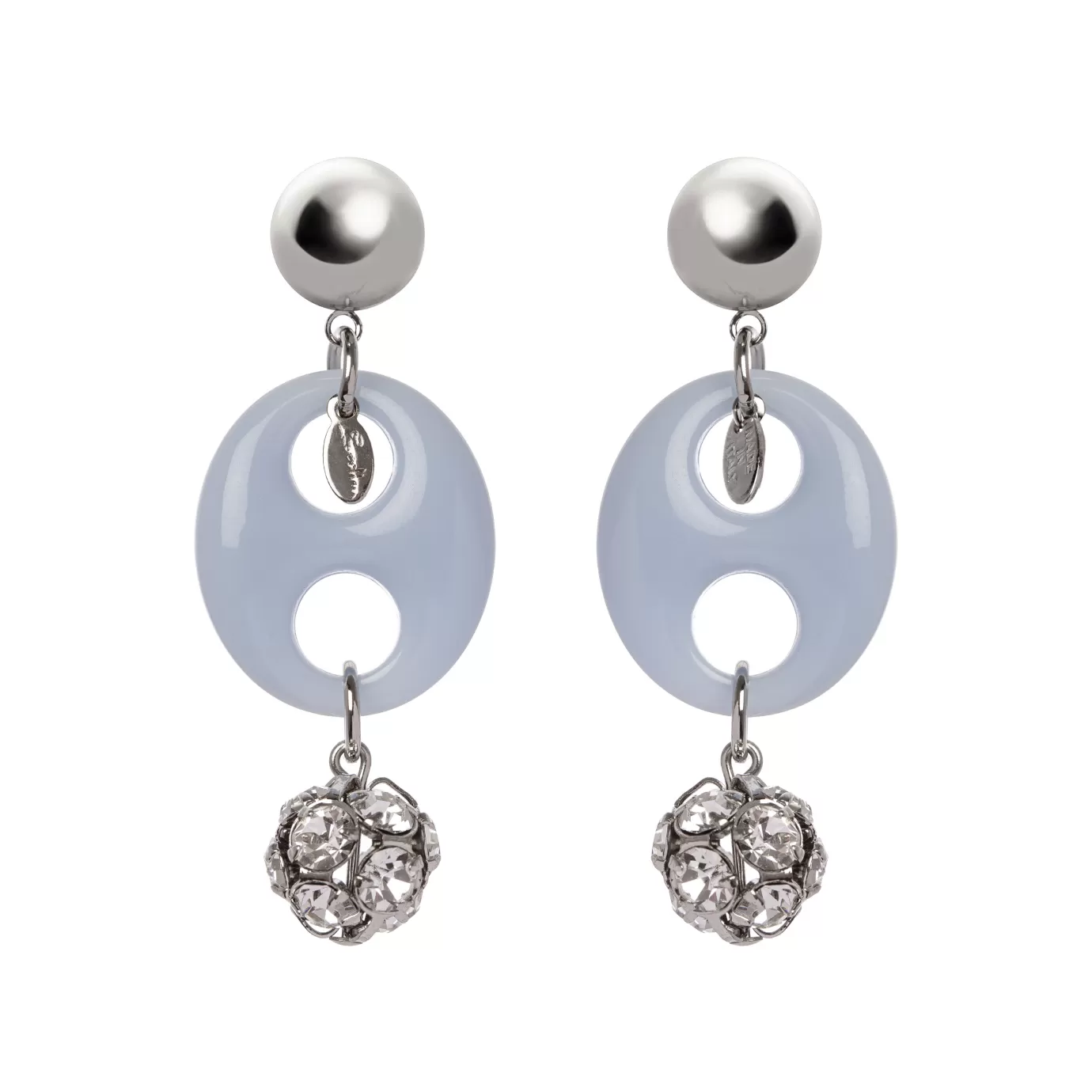 Boucles d'oreilles Perno Sodini - Chaîne marine et perle polaire Kaamos, style marin revisité