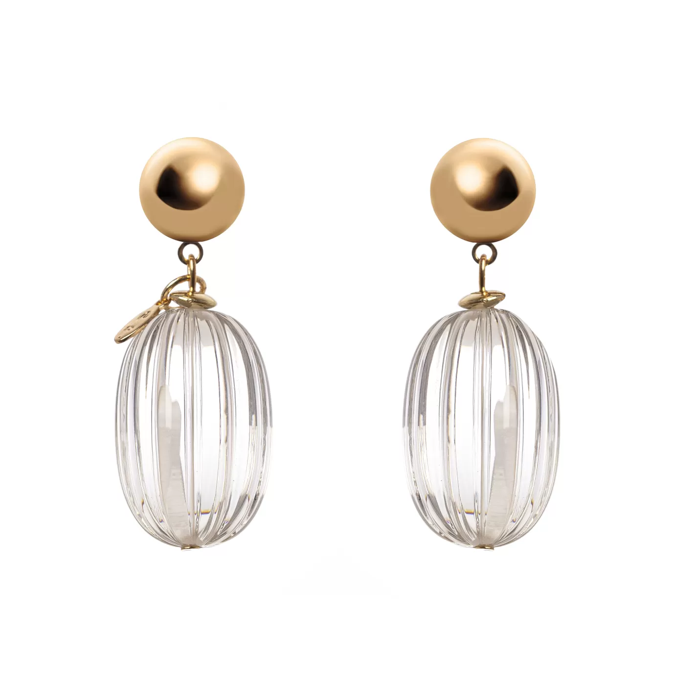 Boucles d'oreilles olives plissées Sodini - Élégance suspendue au design organique