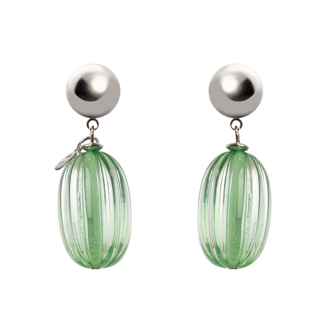 Boucles d'oreilles olives plissées Sodini - Élégance suspendue au design organique