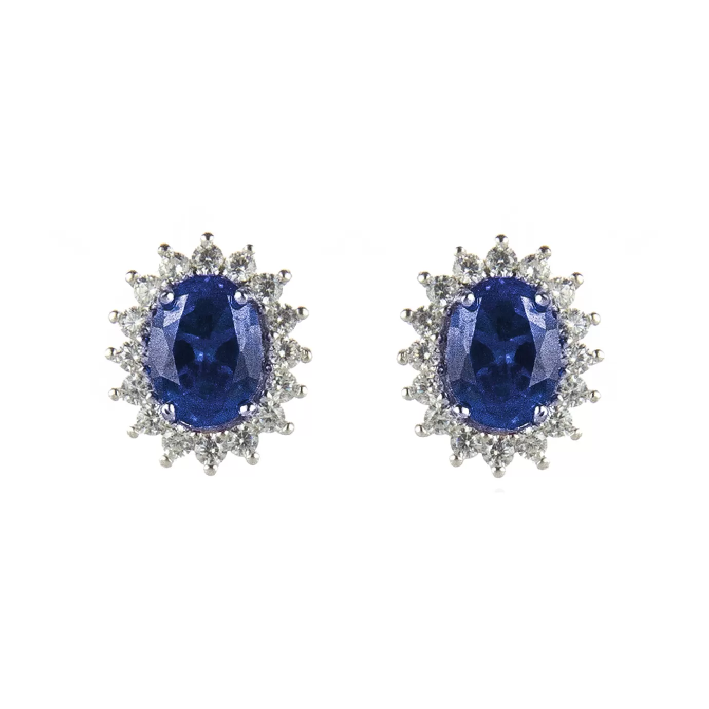 Boucles d'oreilles élégantes en zirconium ovale avec perle nacrée - Collection Perno Sodini