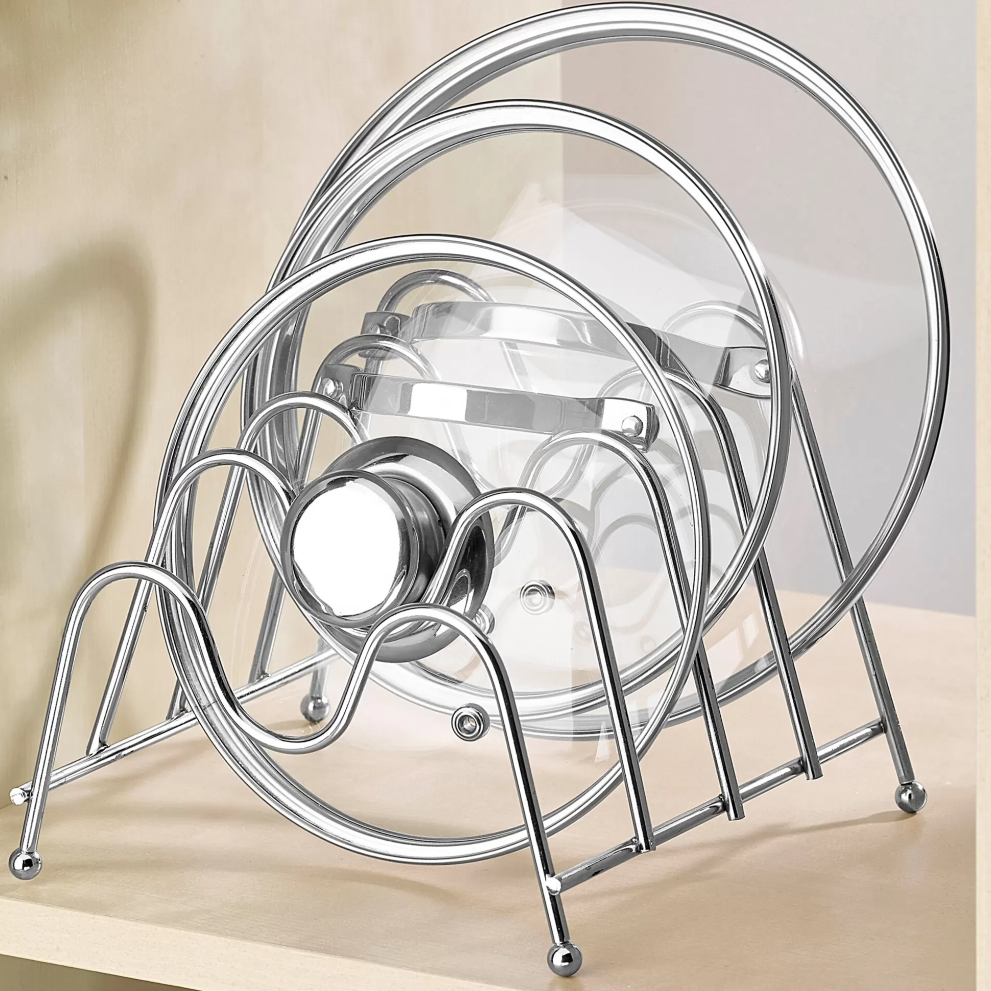 Organisation Culinaire Pratique | Rangement pour Couvercles & Ustensiles - Meuble Roulant de Cuisine Compact
