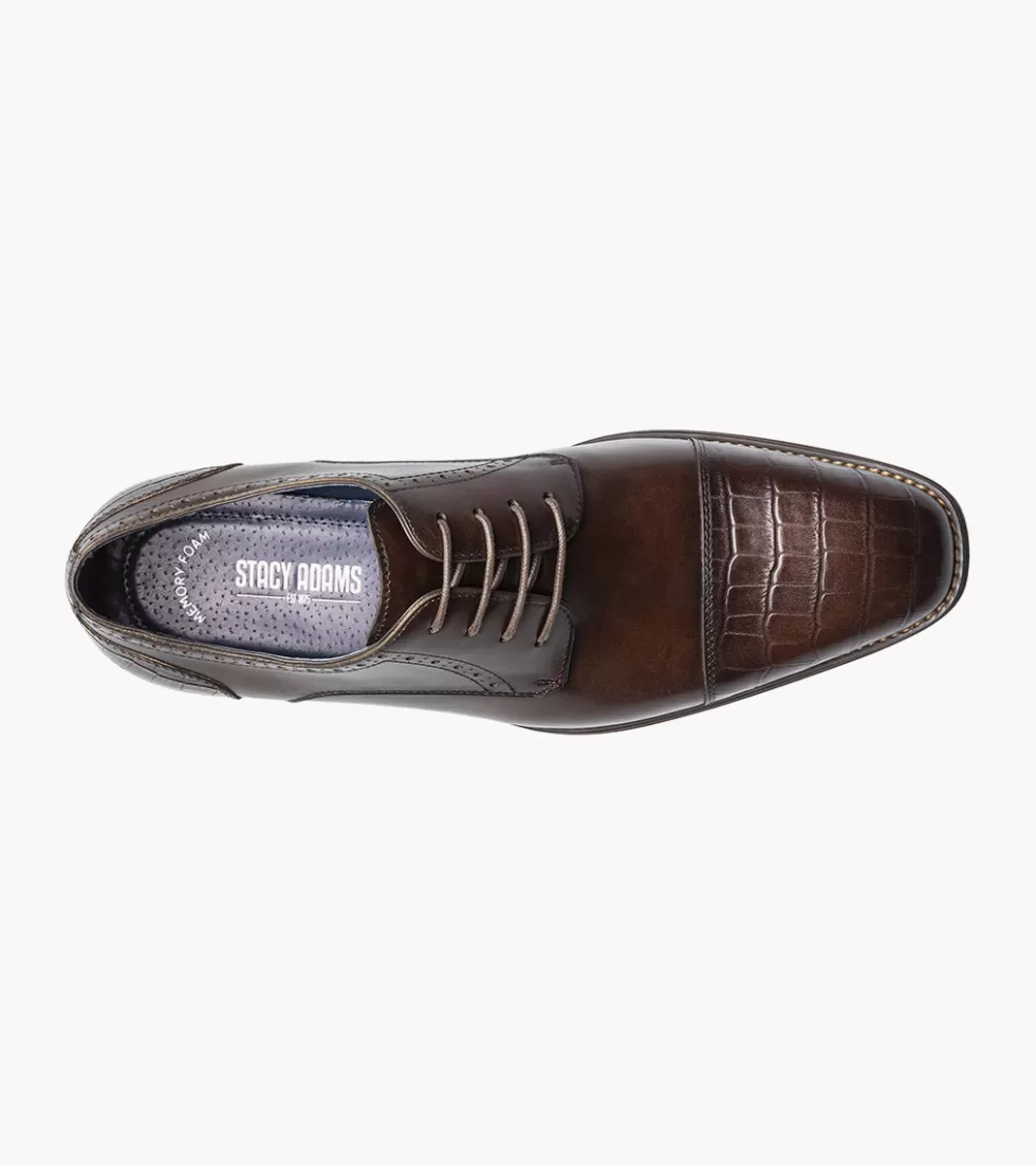 Stacy Adams Penley - Chaussures Classiques en Cuir Marron Profond avec Détails Raffinés (Édition Limitée)