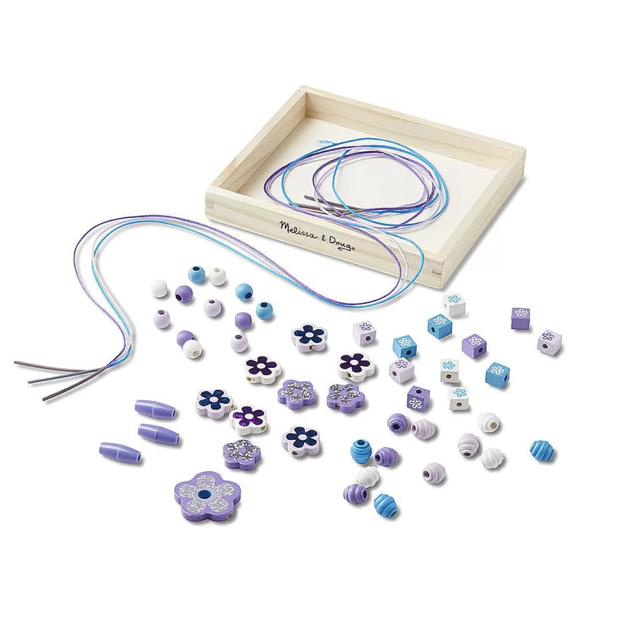 🌸 Perles Créatives en Bois à Motifs Floraux Scintillants - Loisirs Éducatifs Melissa & Doug 

(Version alternative plus naturelle : 
