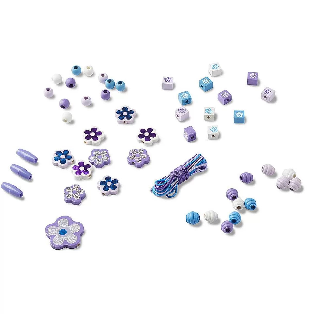 🌸 Perles Créatives en Bois à Motifs Floraux Scintillants - Loisirs Éducatifs Melissa & Doug 

(Version alternative plus naturelle : 
