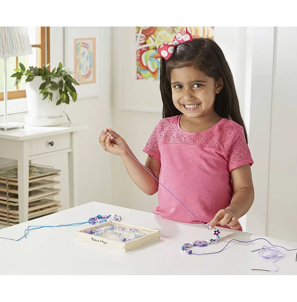 🌸 Perles Créatives en Bois à Motifs Floraux Scintillants - Loisirs Éducatifs Melissa & Doug 

(Version alternative plus naturelle : 
