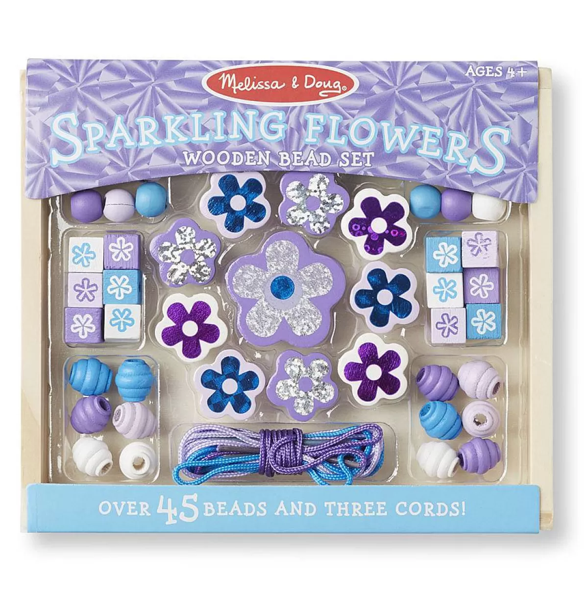 🌸 Perles Créatives en Bois à Motifs Floraux Scintillants - Loisirs Éducatifs Melissa & Doug 

(Version alternative plus naturelle : 
