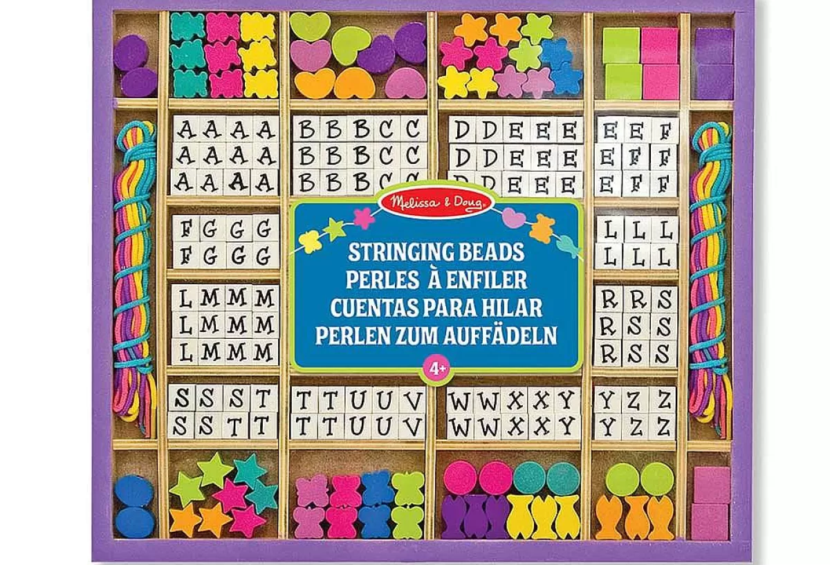 Perles Alphabet Éducatives en Bois Massif - Jeu Créatif Enfant Melissa & Doug - Prix Réduit!