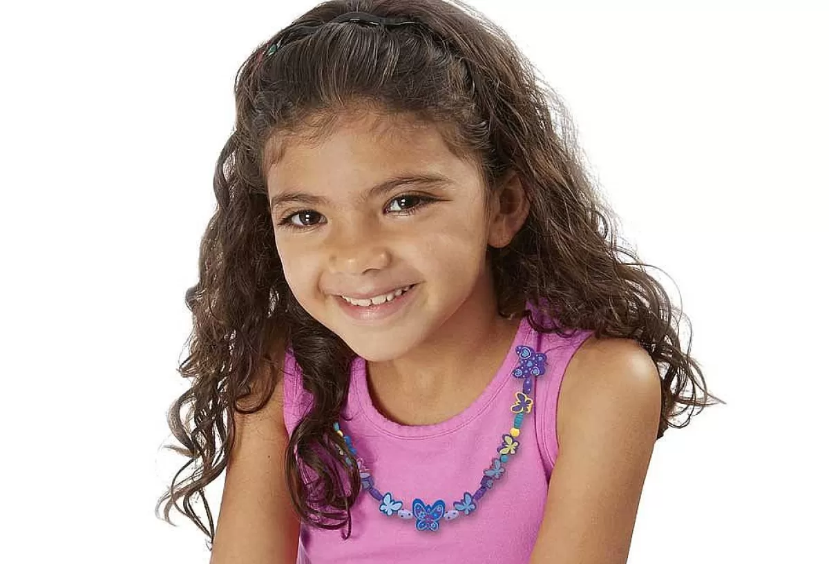 Perles Créatives en Bois Melissa & Doug - Kit Papillons Colorés pour Enfants (Activité Manuelle Ludique)