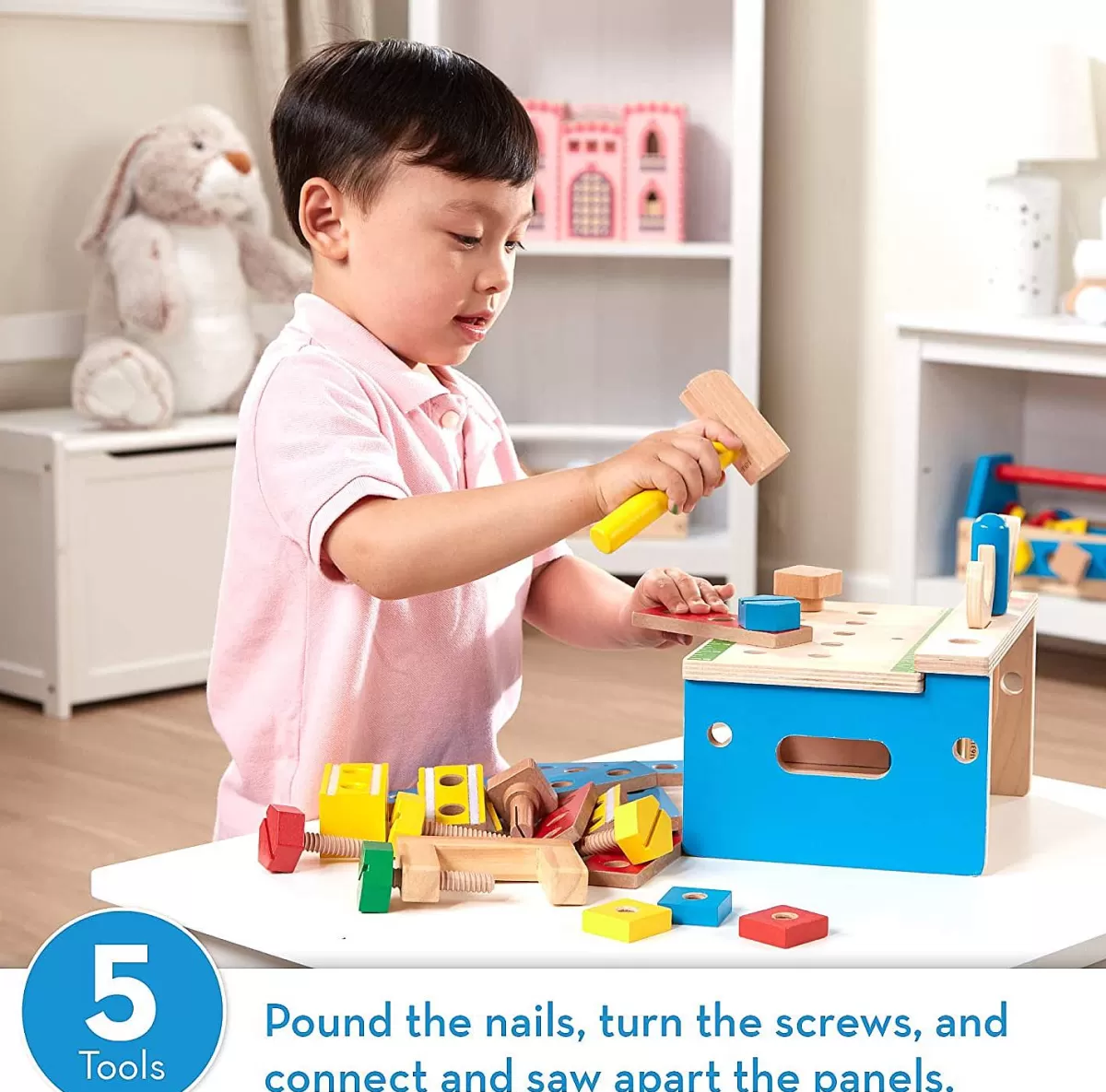Melissa & Doug - Tableau d’Activités Miniature Mignon pour Enfants - Jeu Éducatif en Bois - Top Vente