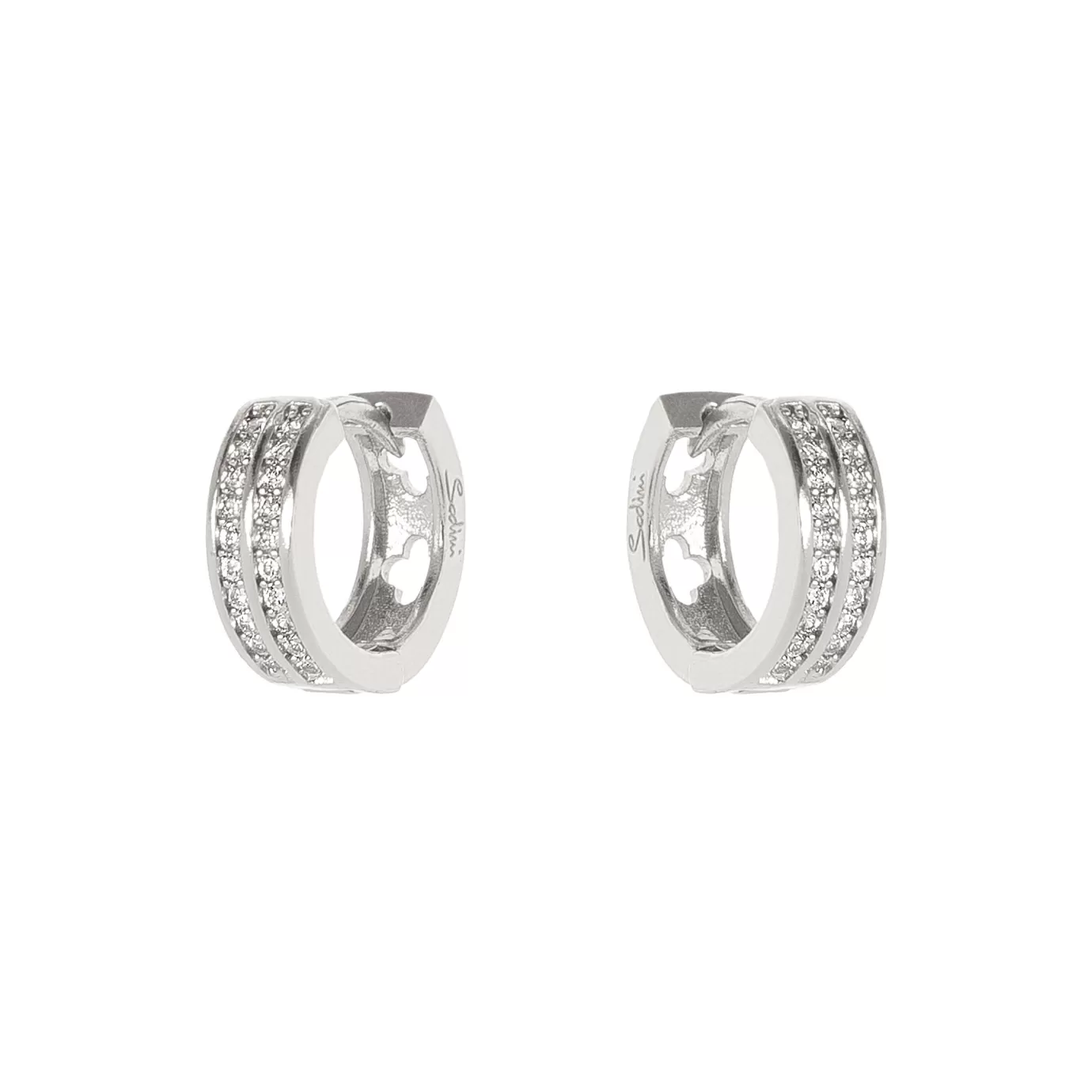 Boucles d'oreilles cercle Malibu - Élégantes créations Sodini en métal précieux avec cristaux scintillants, parfaites pour sublimer votre style quotidien ou vos soirées spéciales.
