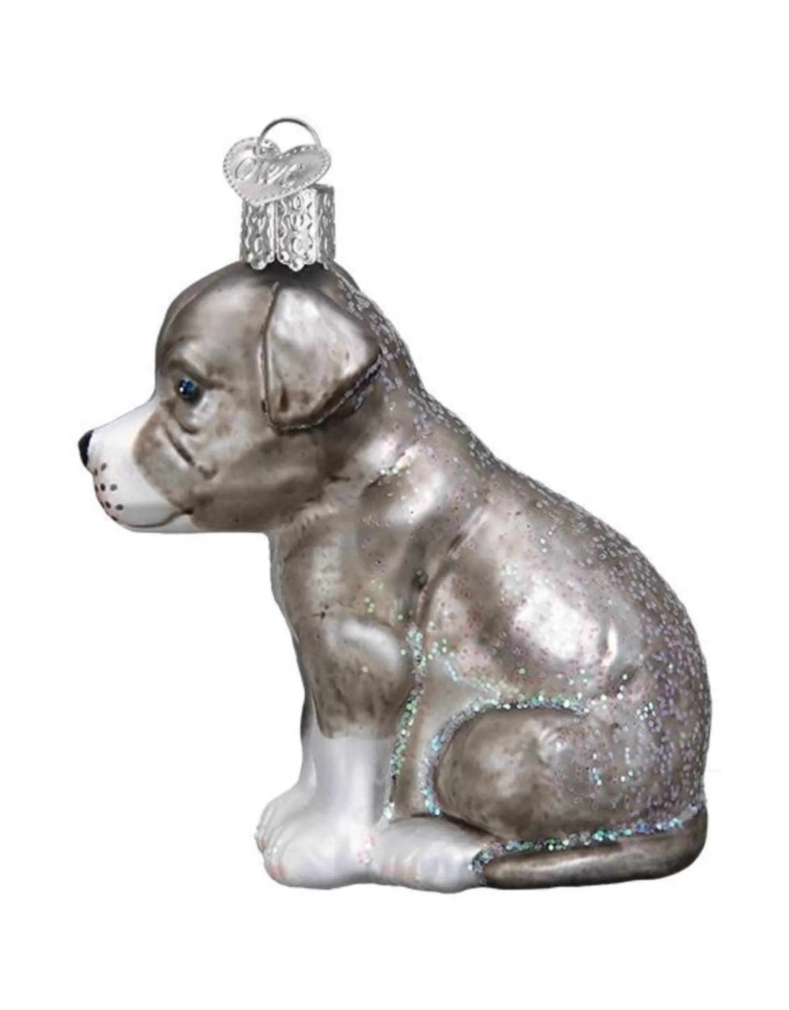 Décoration de Noël Authentique - Bébé Pitbull Mignon en Boule à Neige