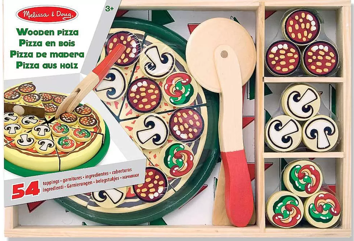 Jouet Pizza Éducatif en Bois Massif - Cuisine Créative pour Enfants (Promo Limitée)
