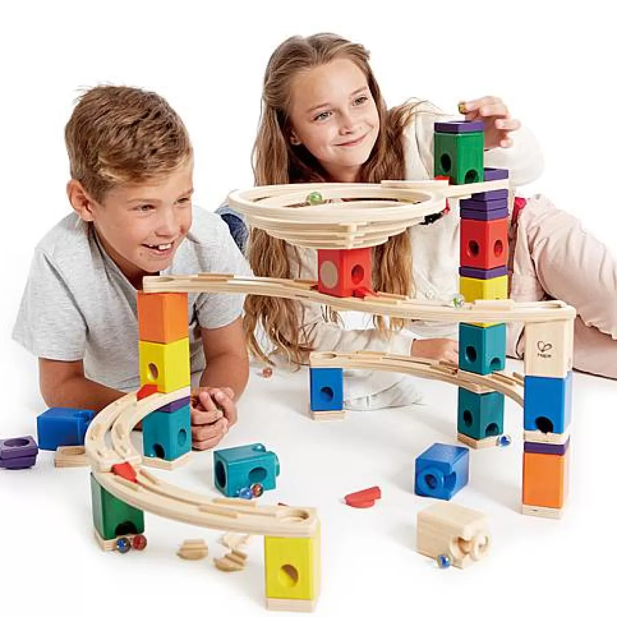 Parcours Dynamique Quadrilla - Circuit à Billes Éducatif HAPE pour Jeunes Inventeurs