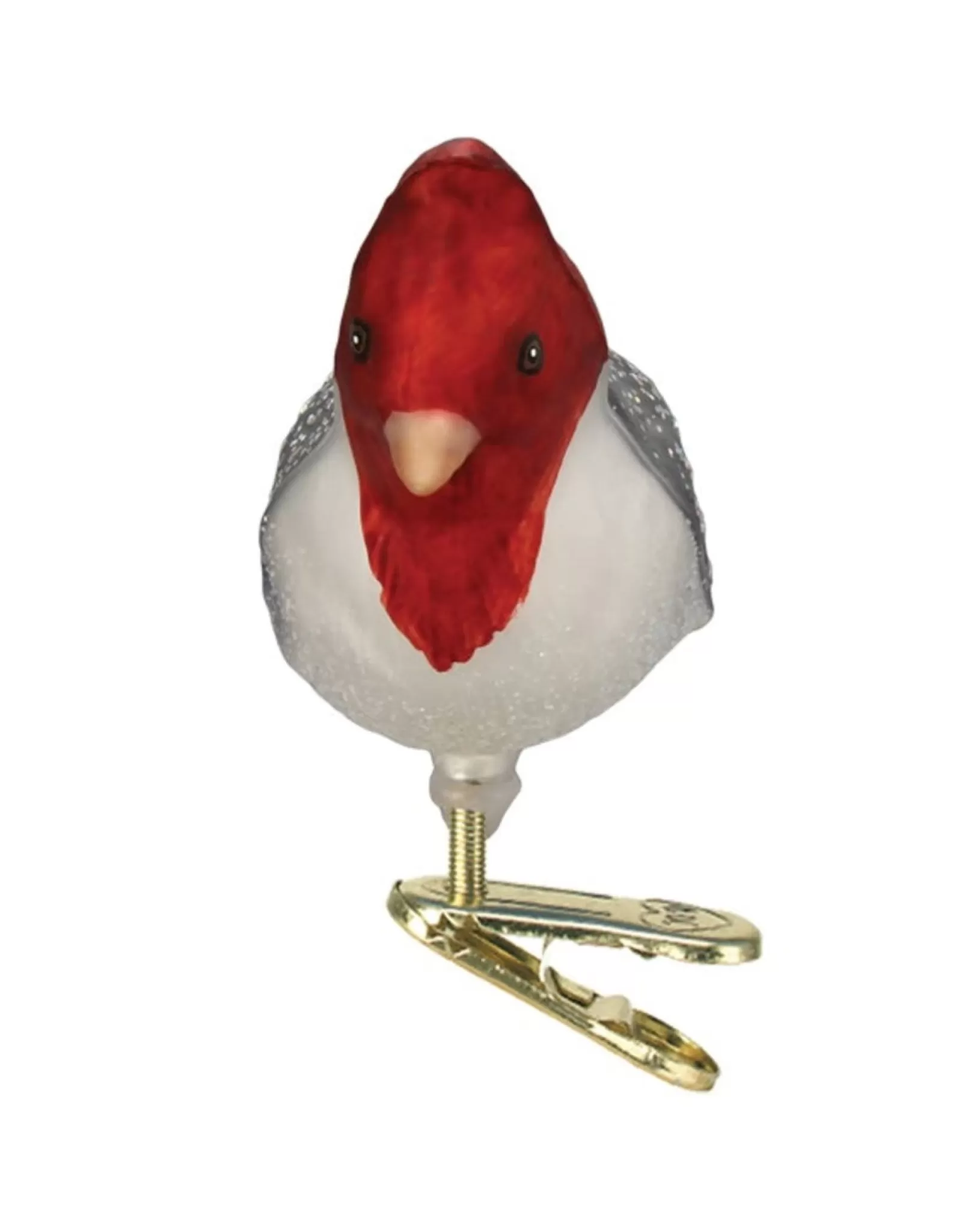 Décoration Festive Cardinal Rouge à Huppe – Ornement à Clip Métallique Robust par Old World Christmas