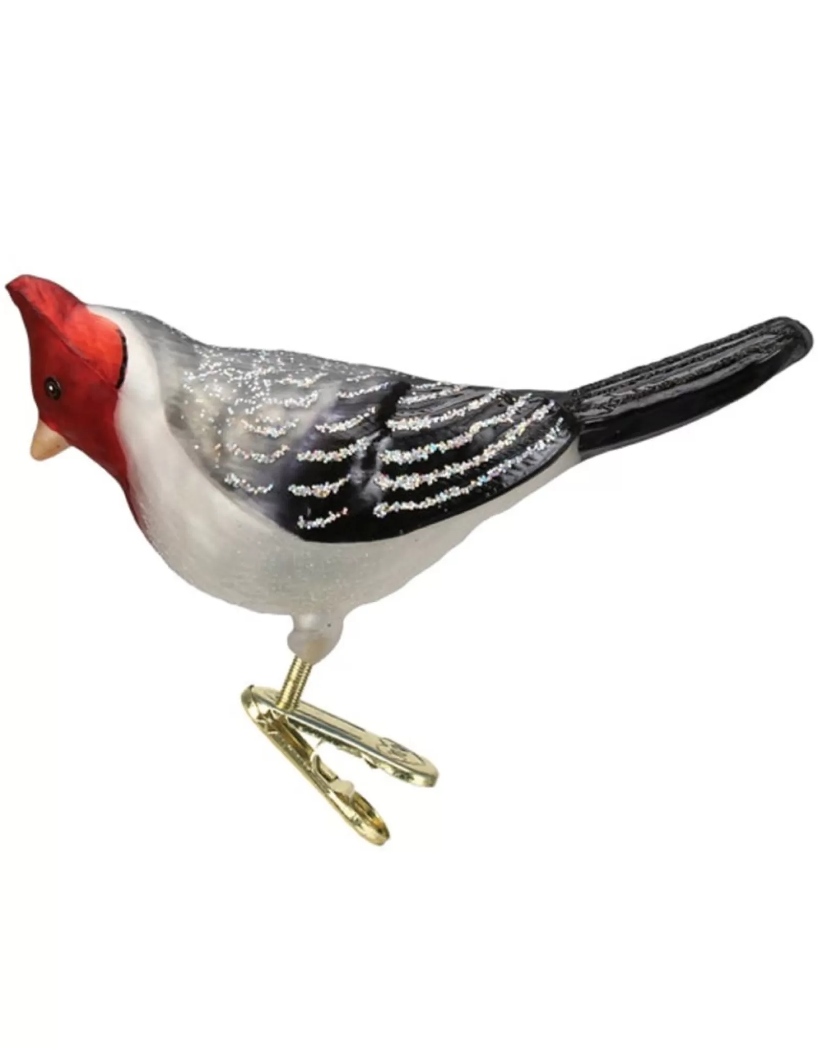 Décoration Festive Cardinal Rouge à Huppe – Ornement à Clip Métallique Robust par Old World Christmas