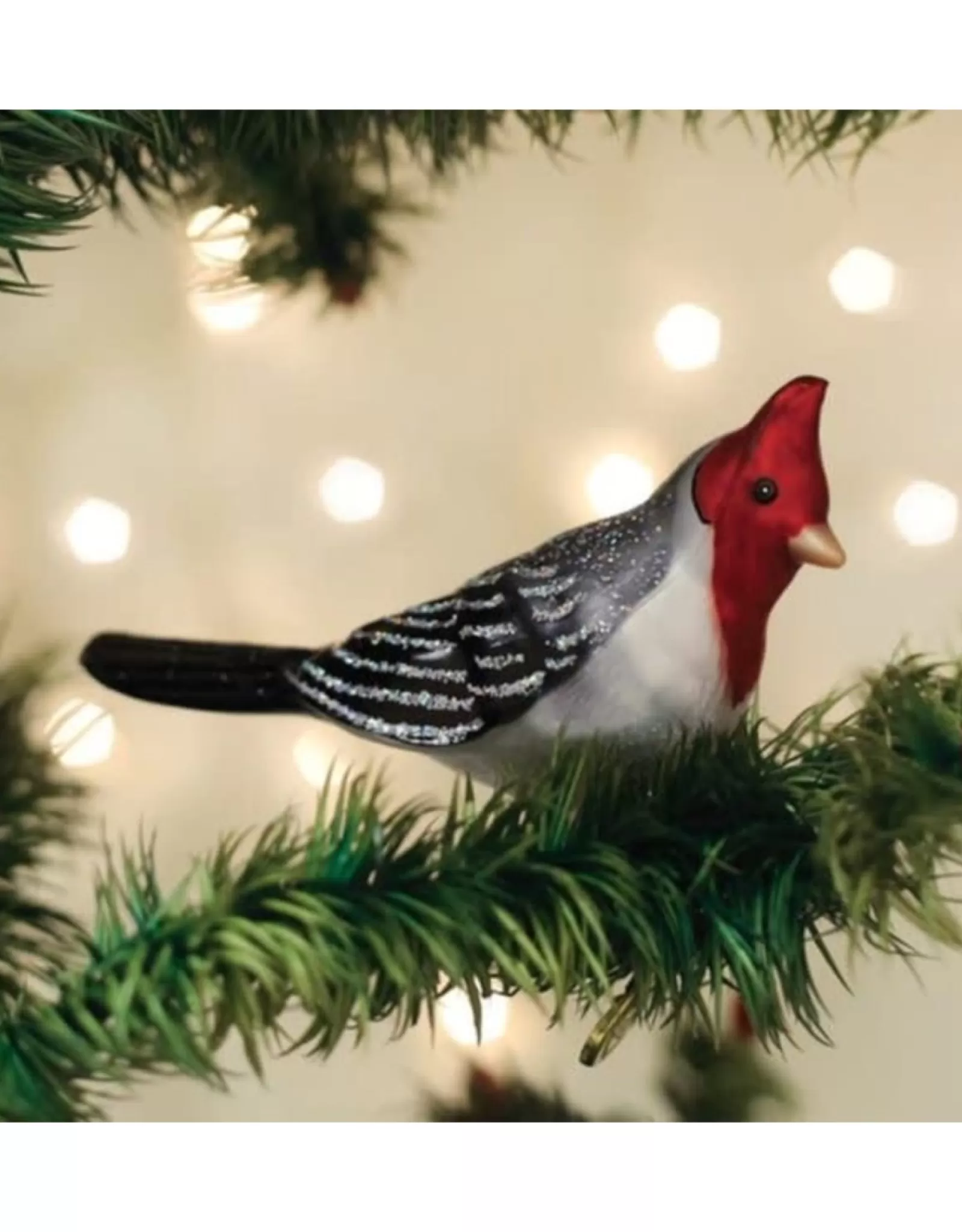Décoration Festive Cardinal Rouge à Huppe – Ornement à Clip Métallique Robust par Old World Christmas