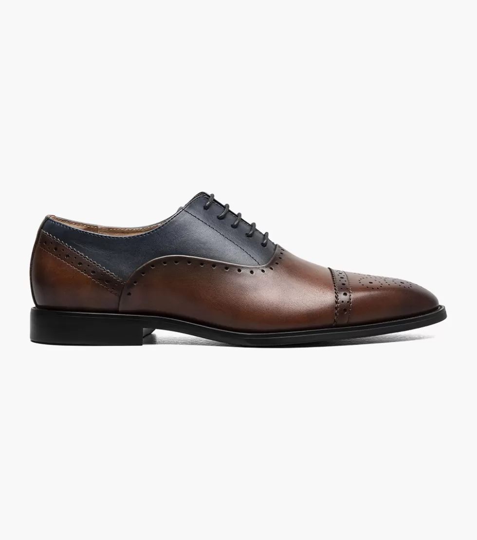 Stacy Adams - Chaussures Reynolds en Cuir Élégance Marron & Bleu Marine | Collection Automne-Hiver 2023