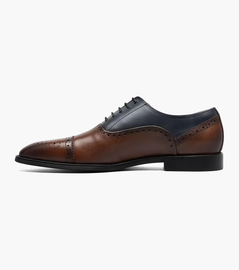 Stacy Adams - Chaussures Reynolds en Cuir Élégance Marron & Bleu Marine | Collection Automne-Hiver 2023