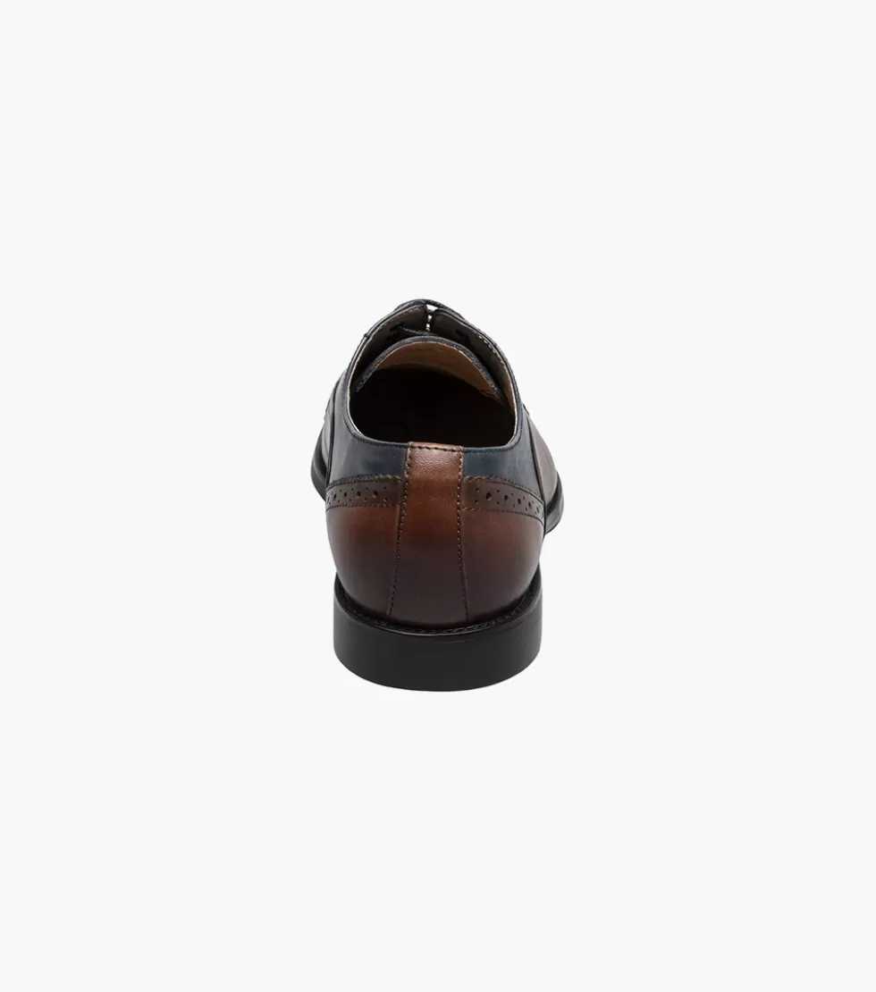 Stacy Adams - Chaussures Reynolds en Cuir Élégance Marron & Bleu Marine | Collection Automne-Hiver 2023