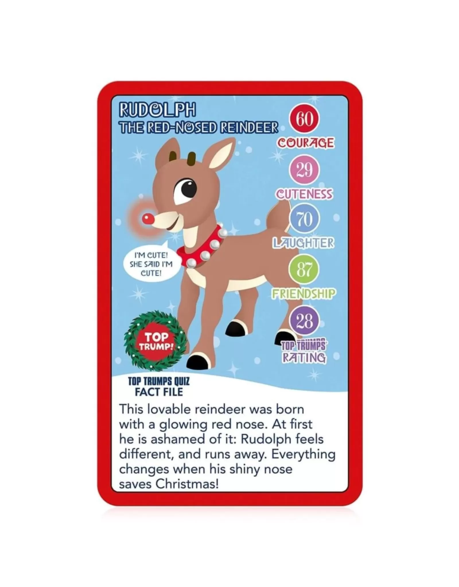 Jeu de Cartes Collector Top Trumps : L'Aventure Magique du Nez Rouge - Divertissement Familial pour les Fêtes