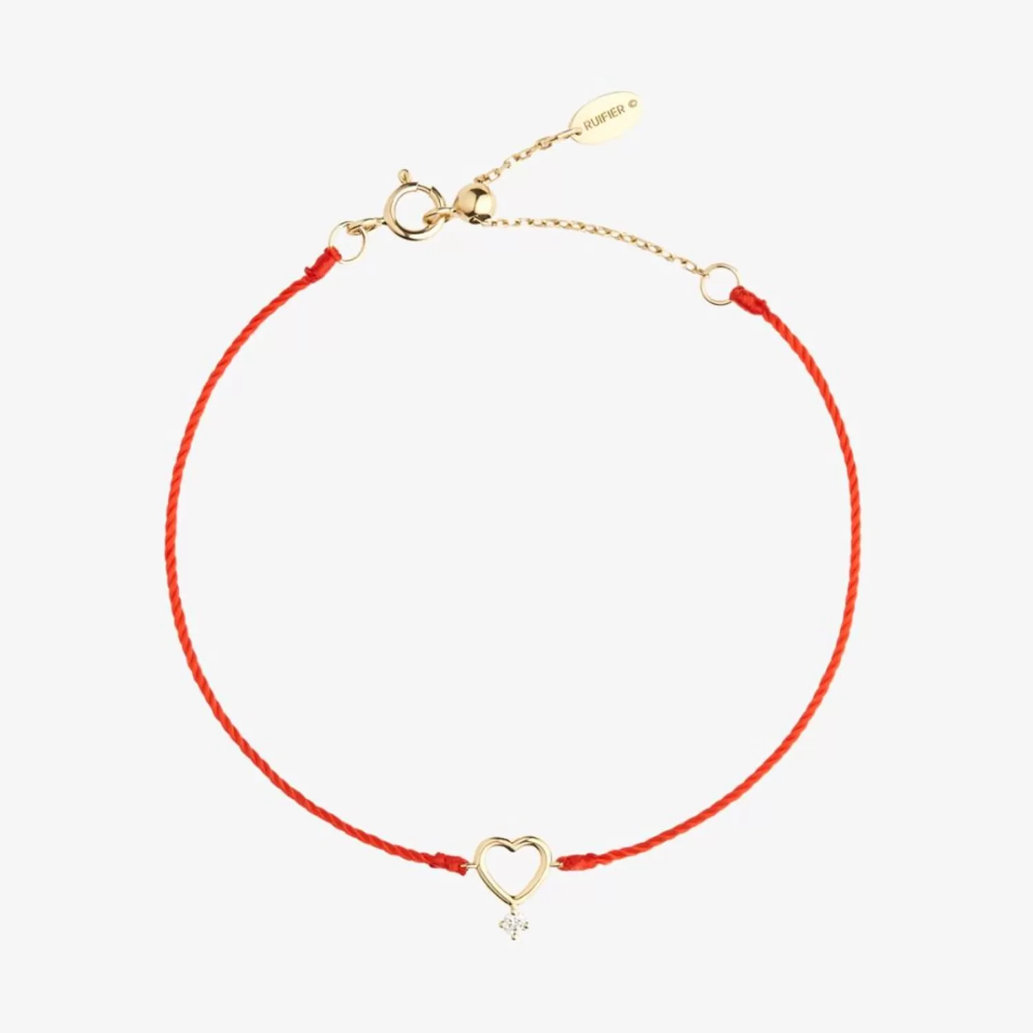 Bracelet Élégant en Or 18 Carats avec Diamants Scintilla Amore et Cordon Rouge Adjustable - Collection Exclusive en Promotion