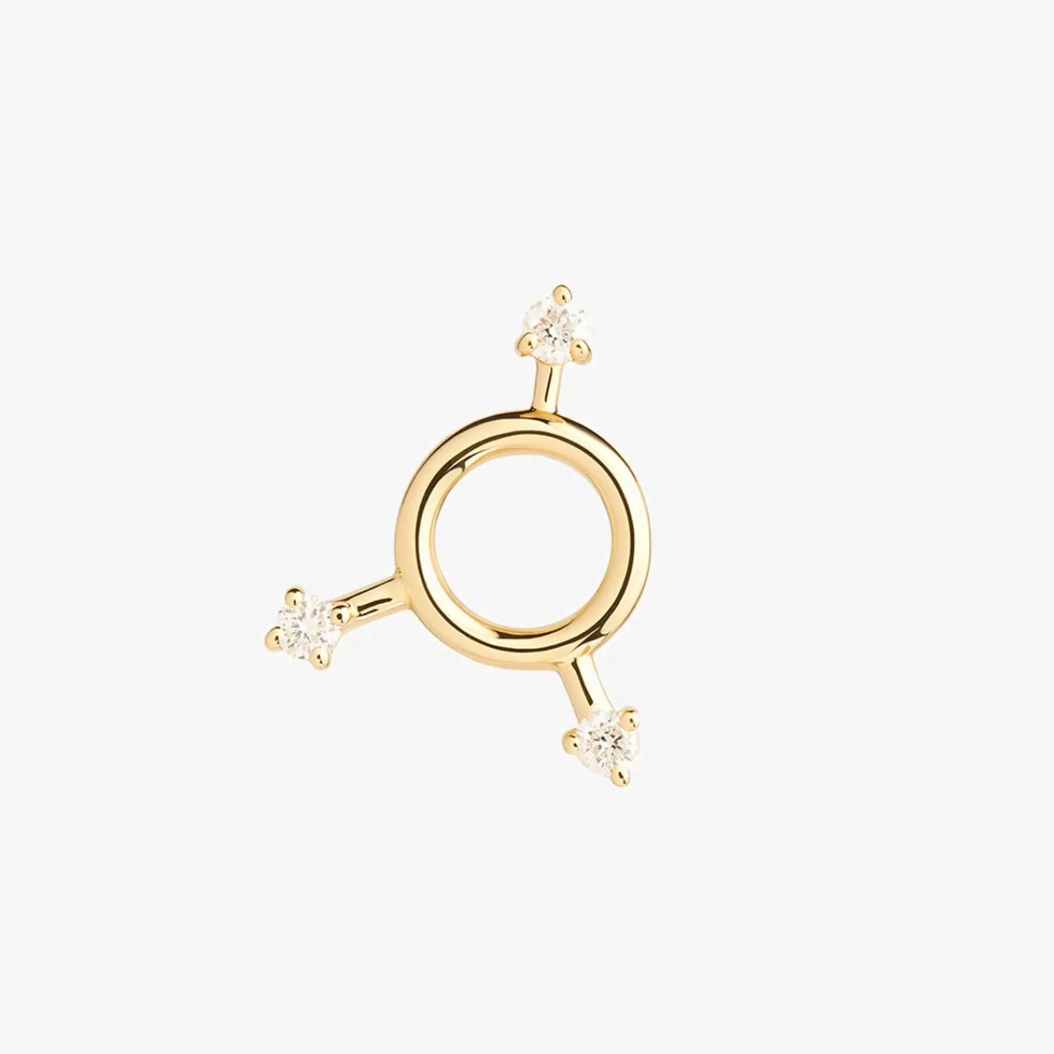 Boucles d'oreilles cloutées or jaune 18 carats avec 3 diamants scintillants - Collection Scintilla Sol Orb par Alkemistry Ruifier - Pièce unique en déstockage exclusif