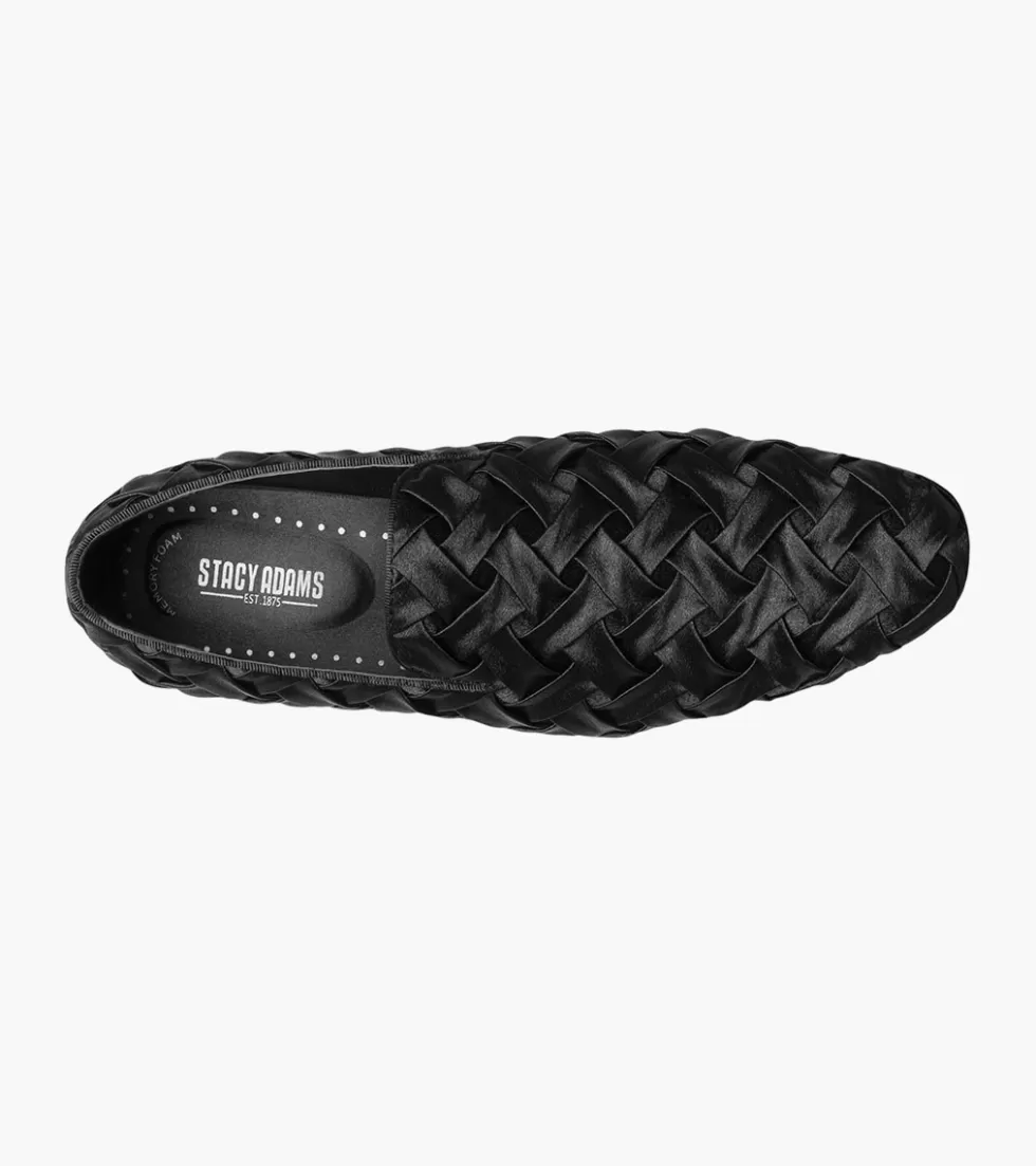 Stacy Adams - Modèle Savoir en Cuir Noir Intense, Chaussure Classique Élégante pour Homme