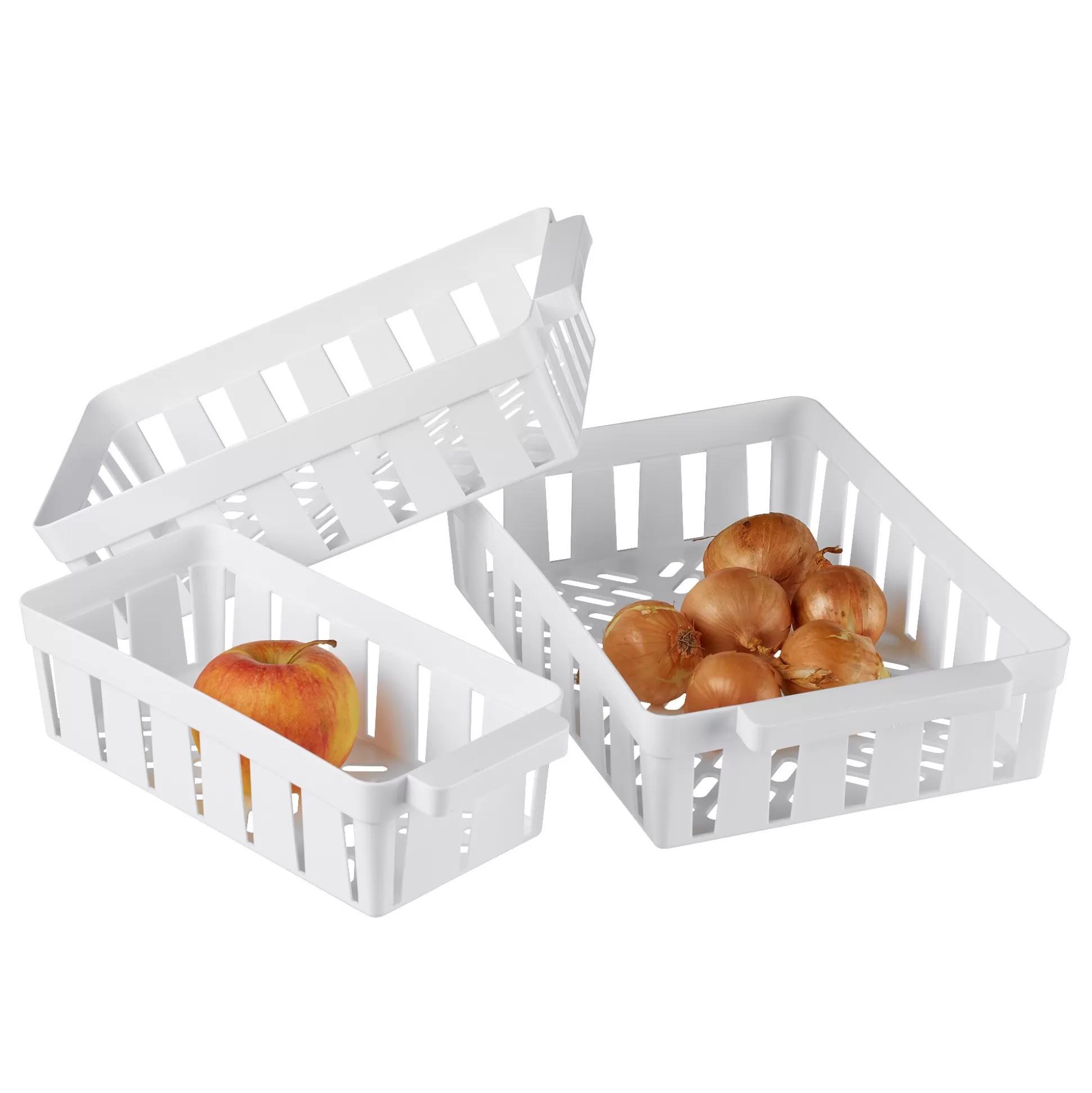 Ensemble de 3 paniers de réfrigérateur pratiques - Marque Ruco  
Idéal pour un gain de place optimal et l'organisation alimentaire  
Bacs de rangement empilables avec séparateur intégré  

(Note : J'ai restructuré les informations clés en utilisant des formulations courantes du e-commerce français, ajouté des détails fonctionnels comme 