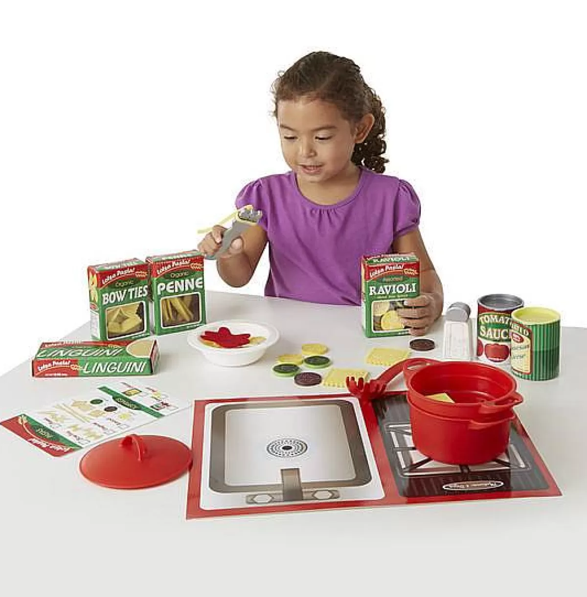 Melissa & Doug - Ensemble de cuisine ludique pour enfants : préparation et service des pâtes (version économique)