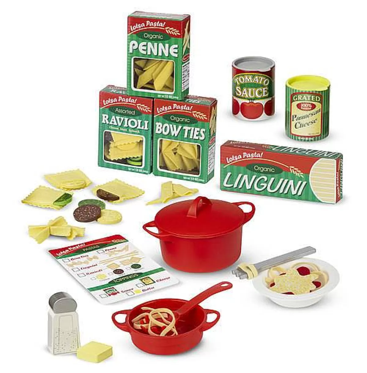 Melissa & Doug - Ensemble de cuisine ludique pour enfants : préparation et service des pâtes (version économique)