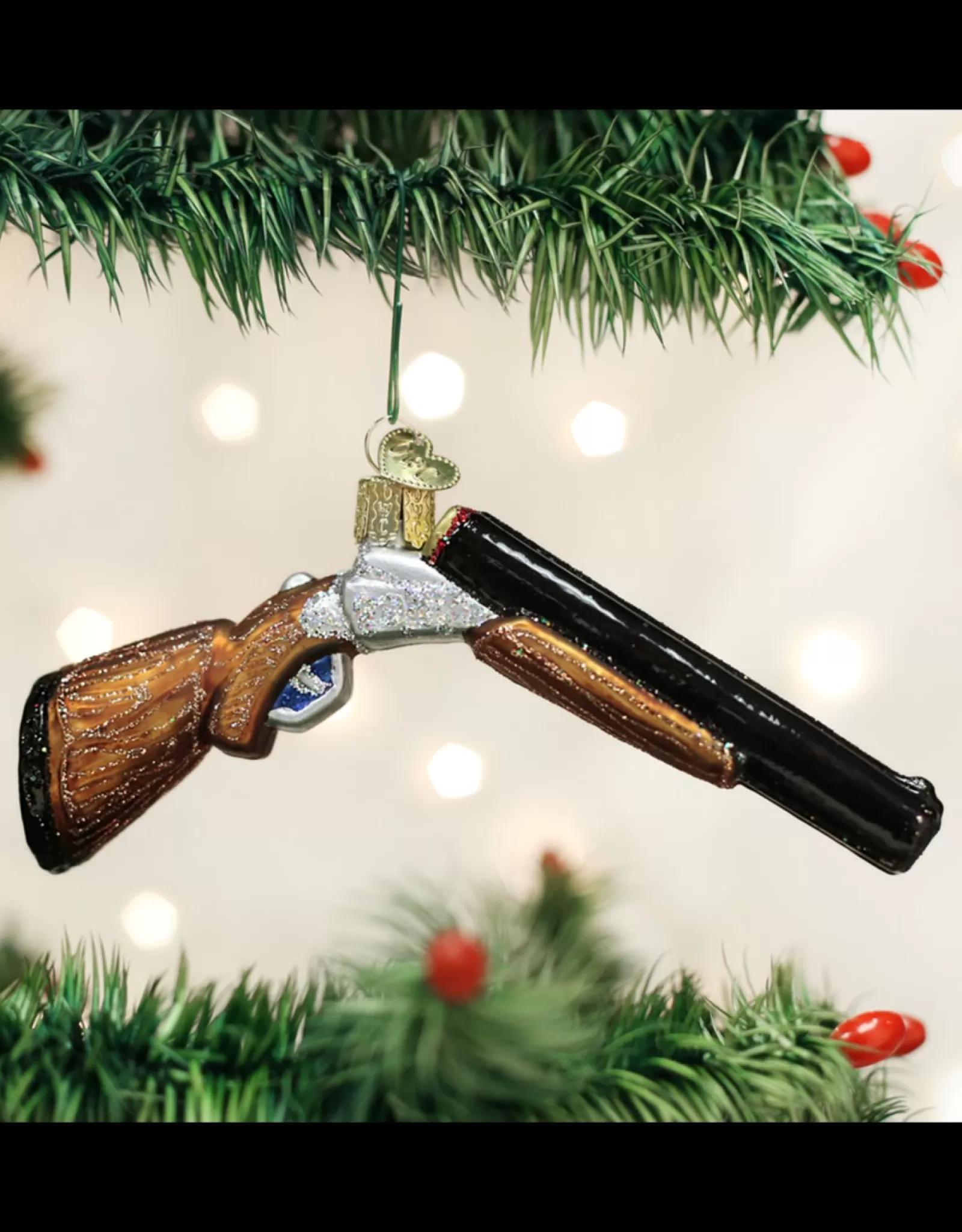 Décoration Fait-Main Fusil de Chasse - Ornement Vintage pour Arbre de Noël Traditionnel
