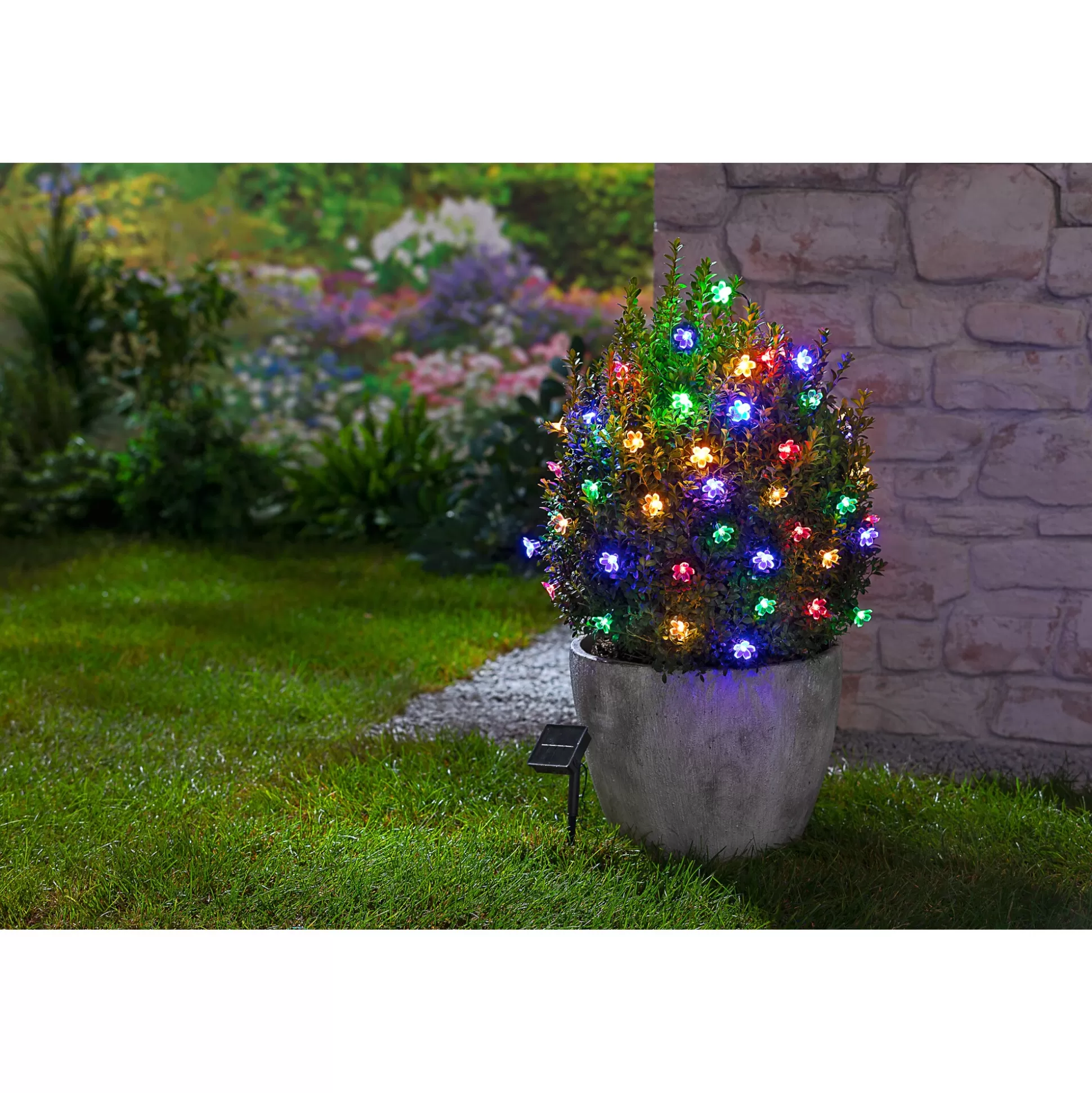 Guirlande Solaire Éclatante Genialo • Décoration Magique de Jardin avec Fleurs Colorées • Ambiance Enchantée le Soir