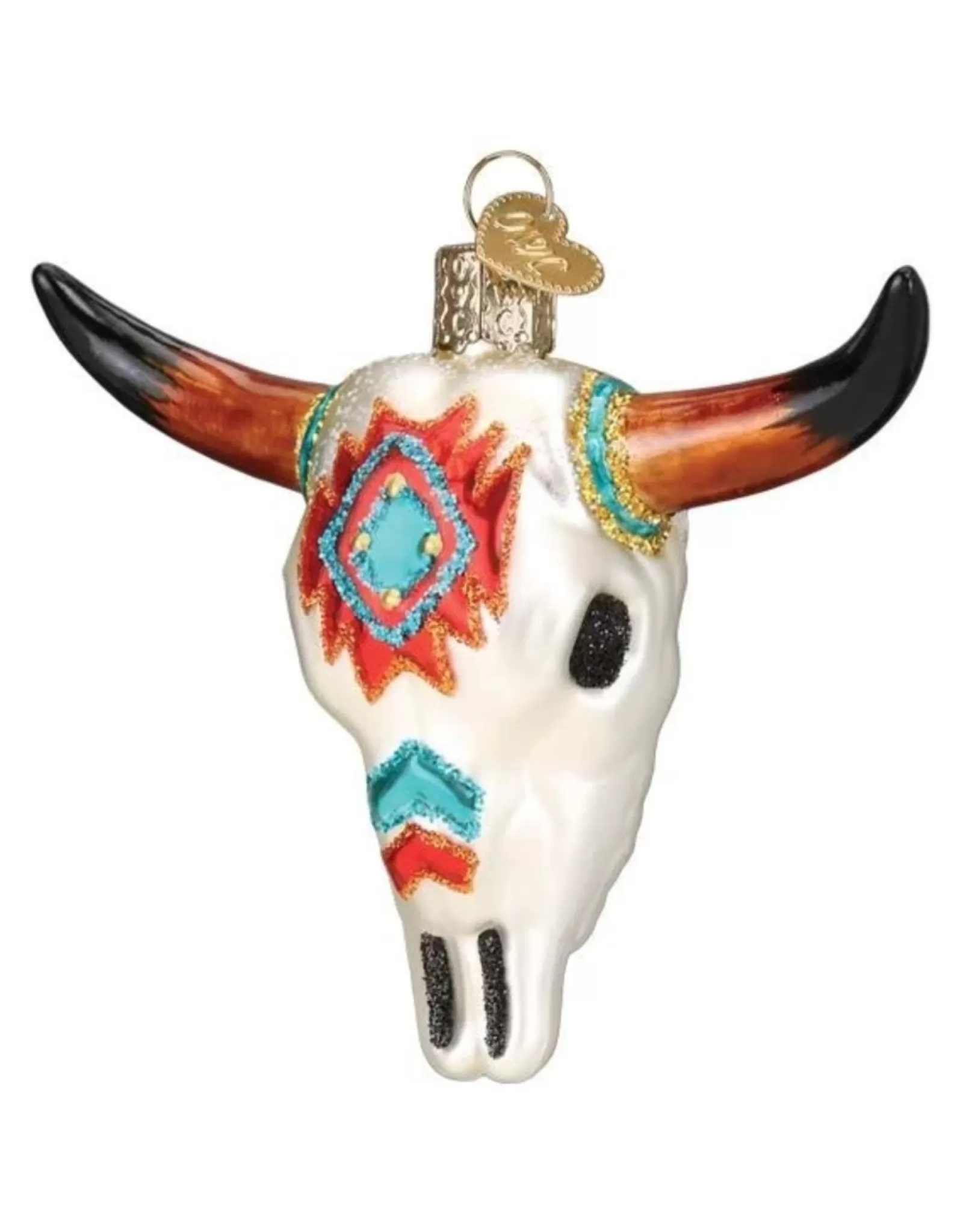 Décor de Noël Bohème - Crâne de Taureau Décoratif en Style Sud-Ouest pour Sapin, Création Artisanale à l'Esprit Western