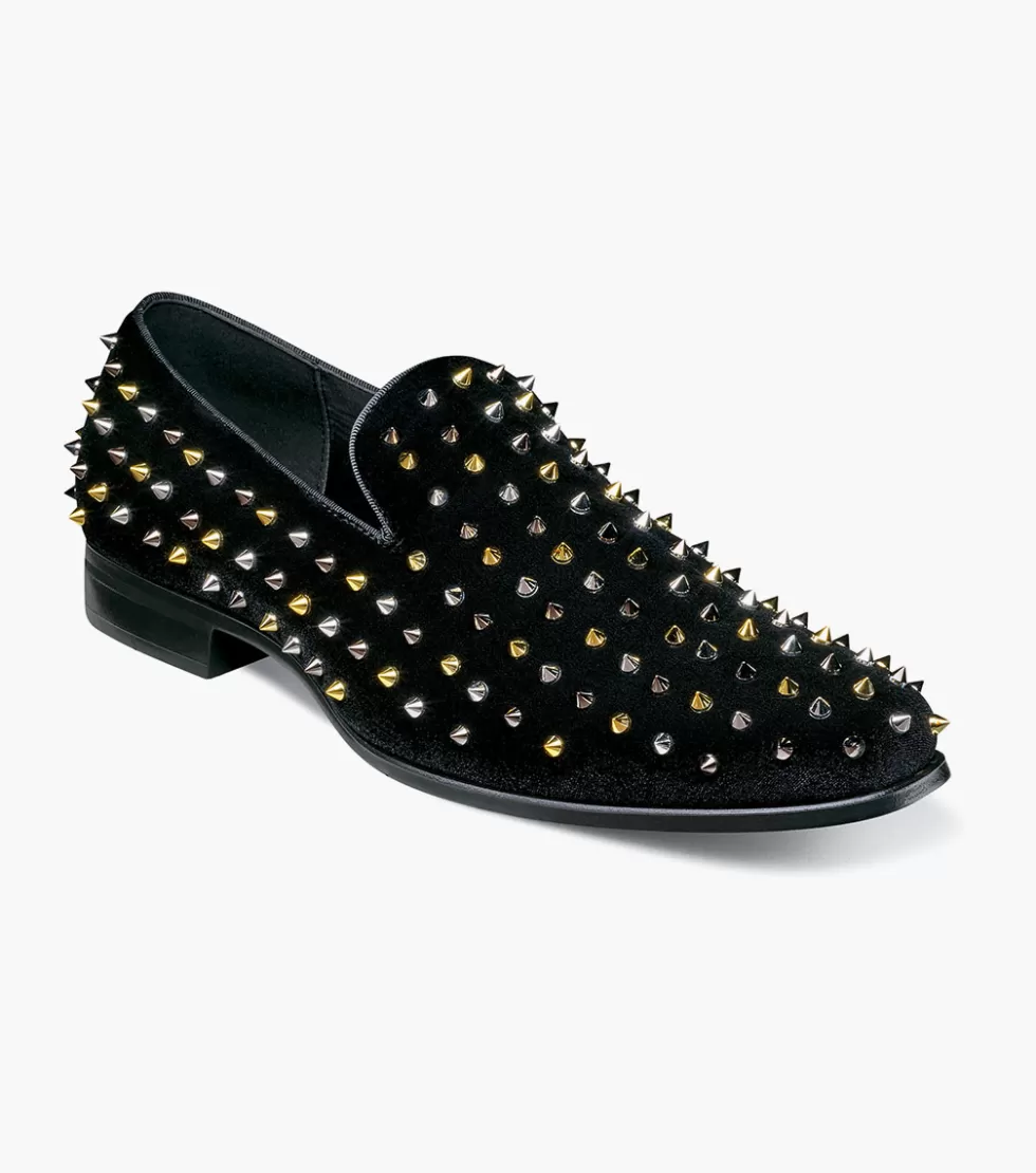 Élégantes Chaussures Stacy Adams Spire - Noir Graphité avec Finitions Métallisées | Disponible en Exclusivité en Ligne
