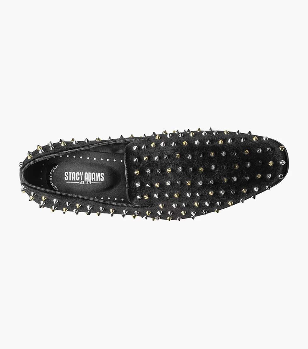 Élégantes Chaussures Stacy Adams Spire - Noir Graphité avec Finitions Métallisées | Disponible en Exclusivité en Ligne