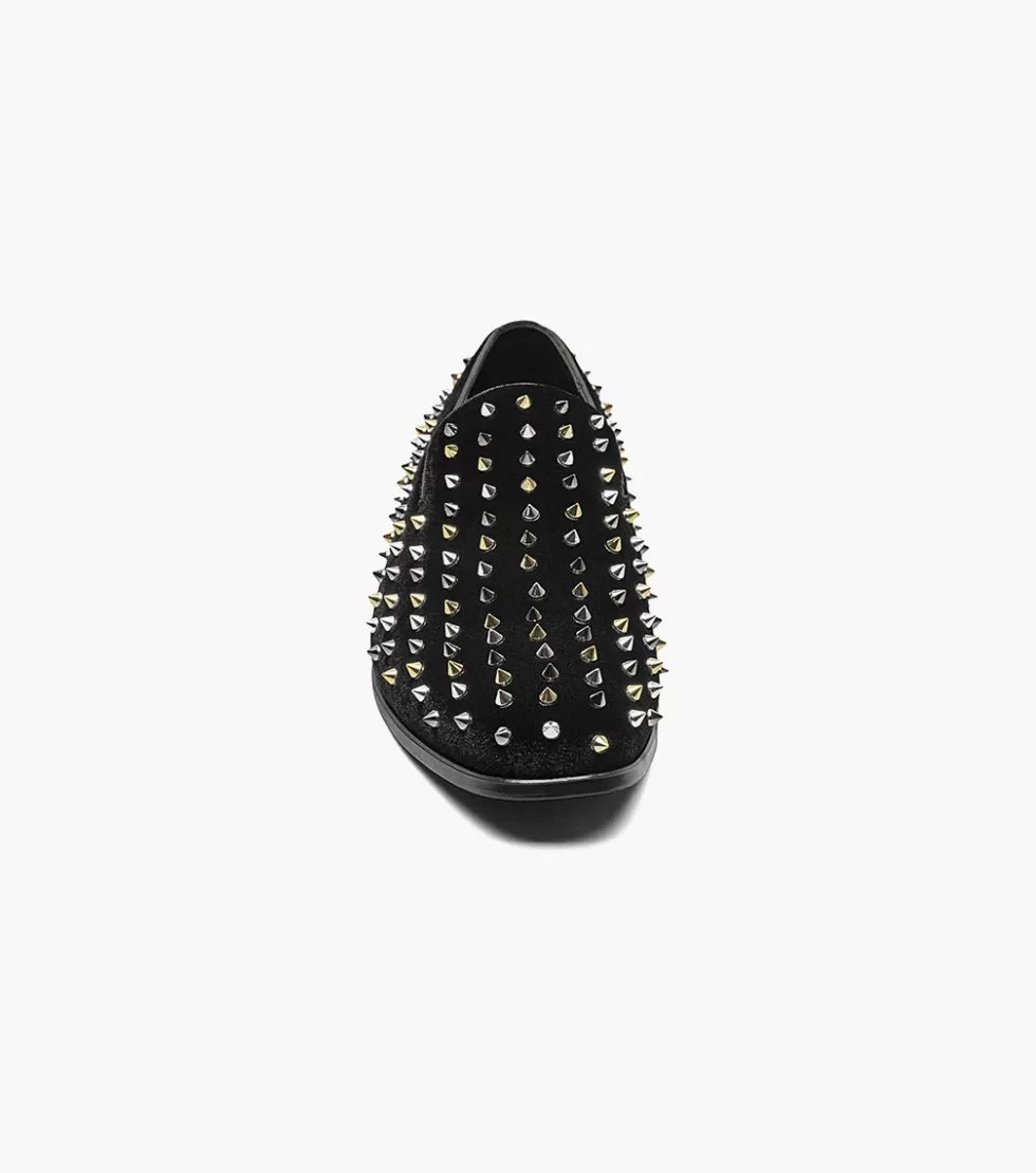 Élégantes Chaussures Stacy Adams Spire - Noir Graphité avec Finitions Métallisées | Disponible en Exclusivité en Ligne