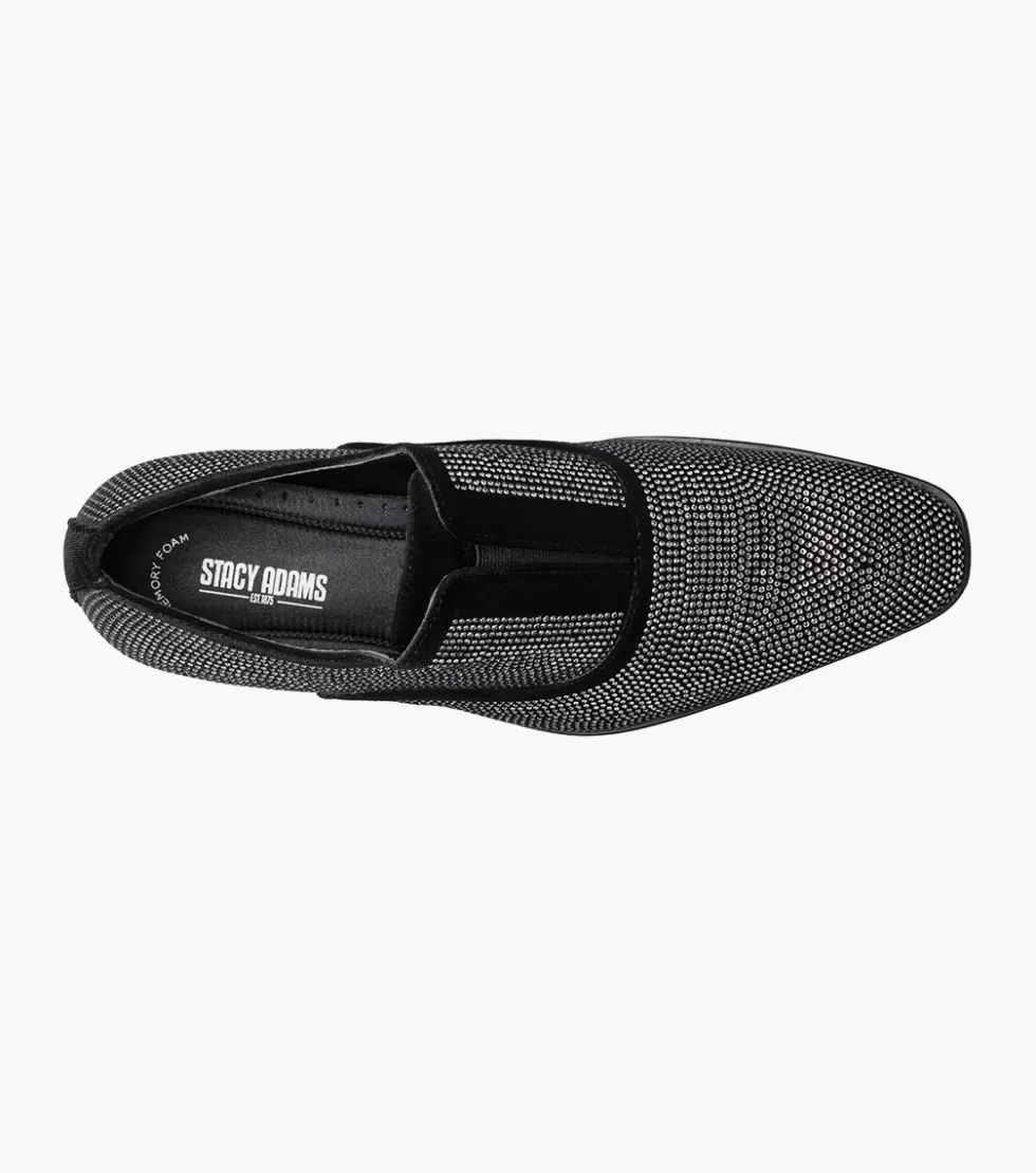 Élégantes Chaussures Stacy Adams Starleigh - Noir Graphité & Détails Argentés | Collection Signature