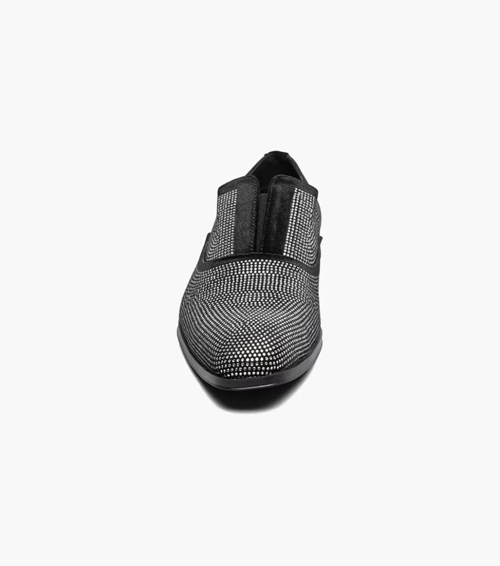 Élégantes Chaussures Stacy Adams Starleigh - Noir Graphité & Détails Argentés | Collection Signature