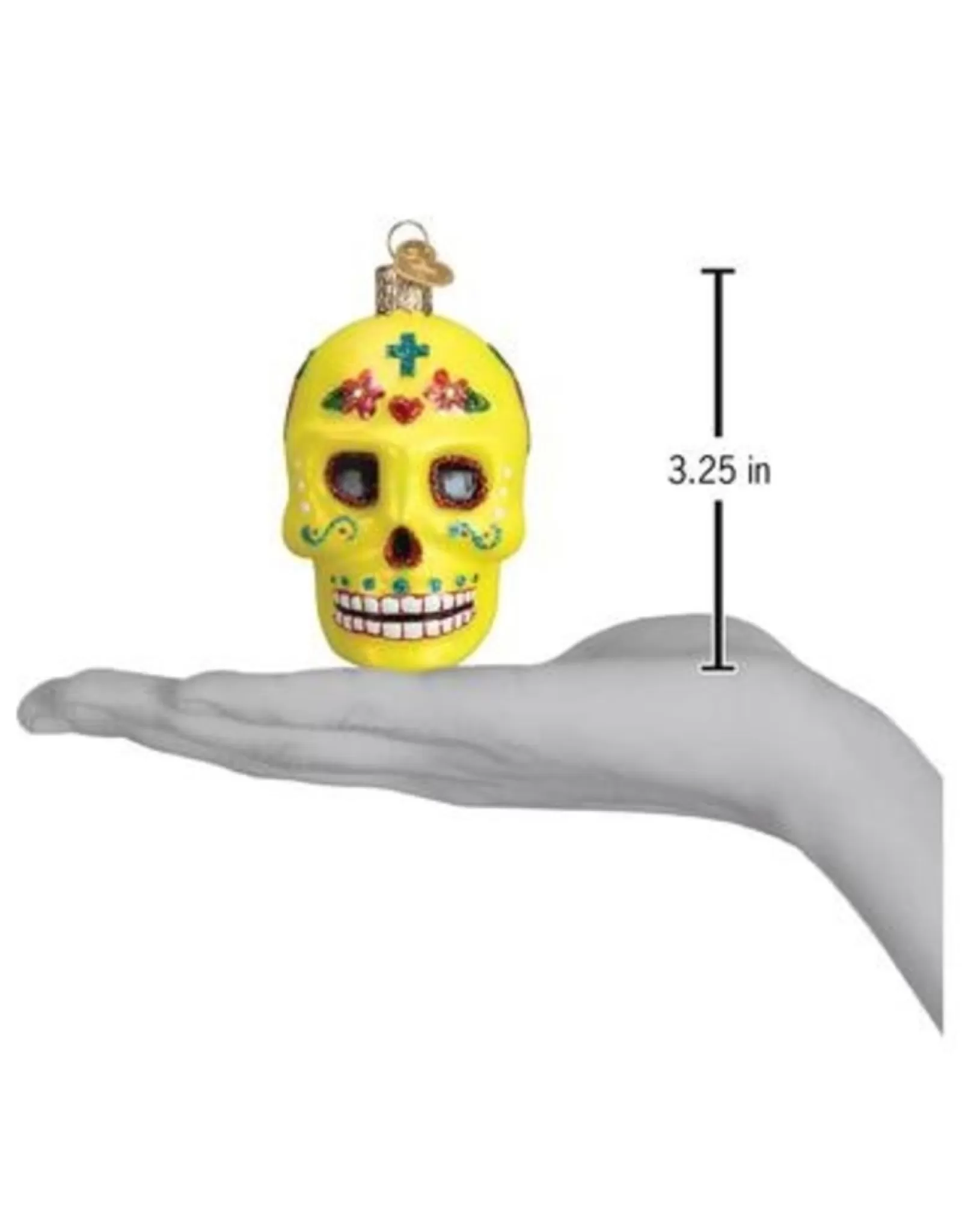 Old World Christmas - Ornement Élégant Crâne Sucré Mexicain en Verre Soufflé pour Décoration de Fête