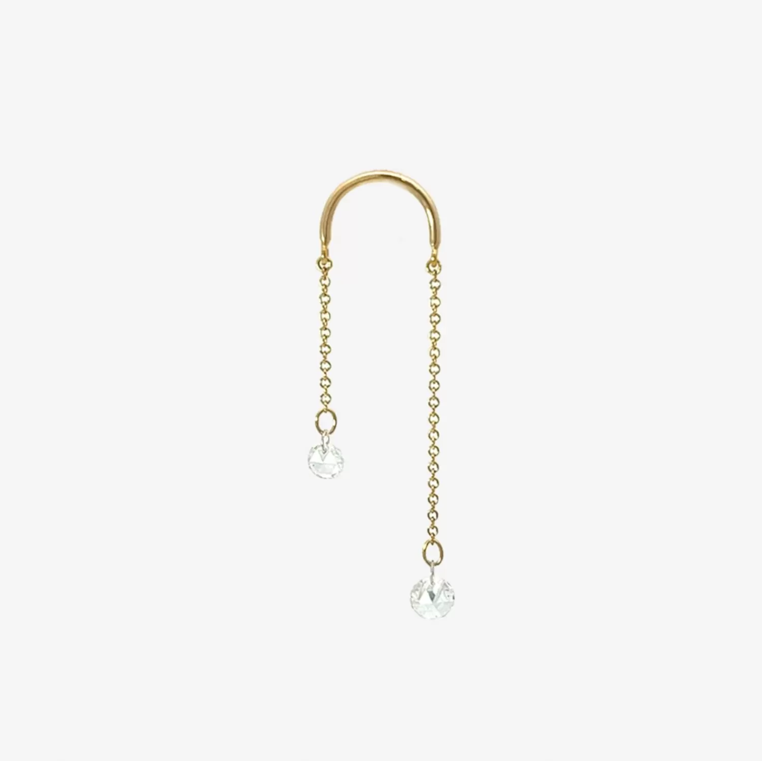 Boucles d'oreilles asymétriques Alkemistry Suncatcher - Pendentifs doubles diamants en or 18 carats (Pièce unique) Promotion exclusive